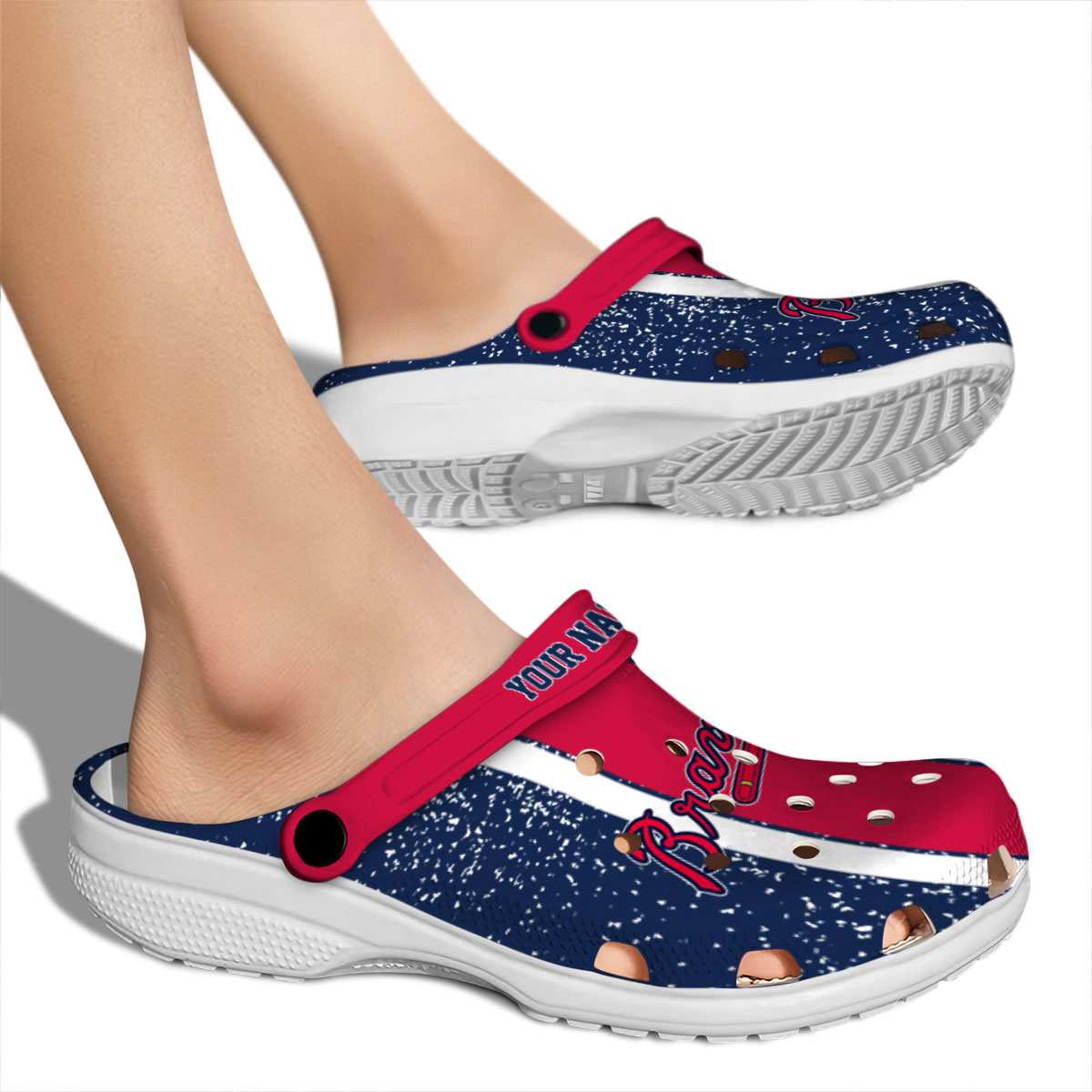 Merchidea Atlanta Braves MLB Sport Crocs Crocband Clogs Shoes Comfortable For Men Women and Kids