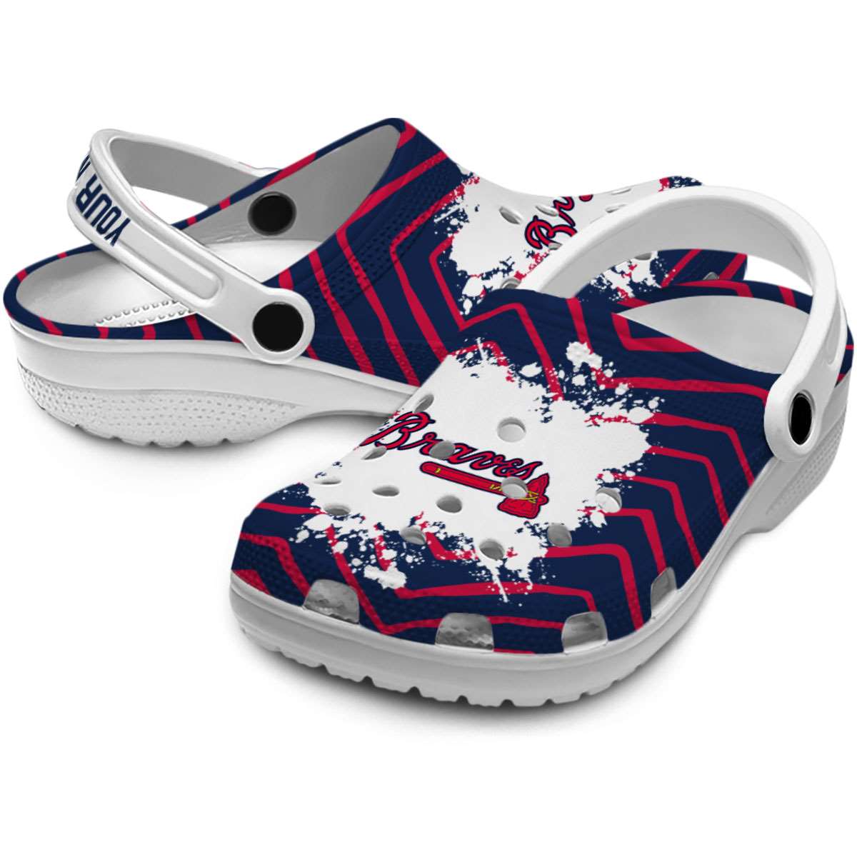 Merchidea Atlanta Braves MLB Sport Crocs Crocband Clogs Shoes Comfortable For Men Women and Kids