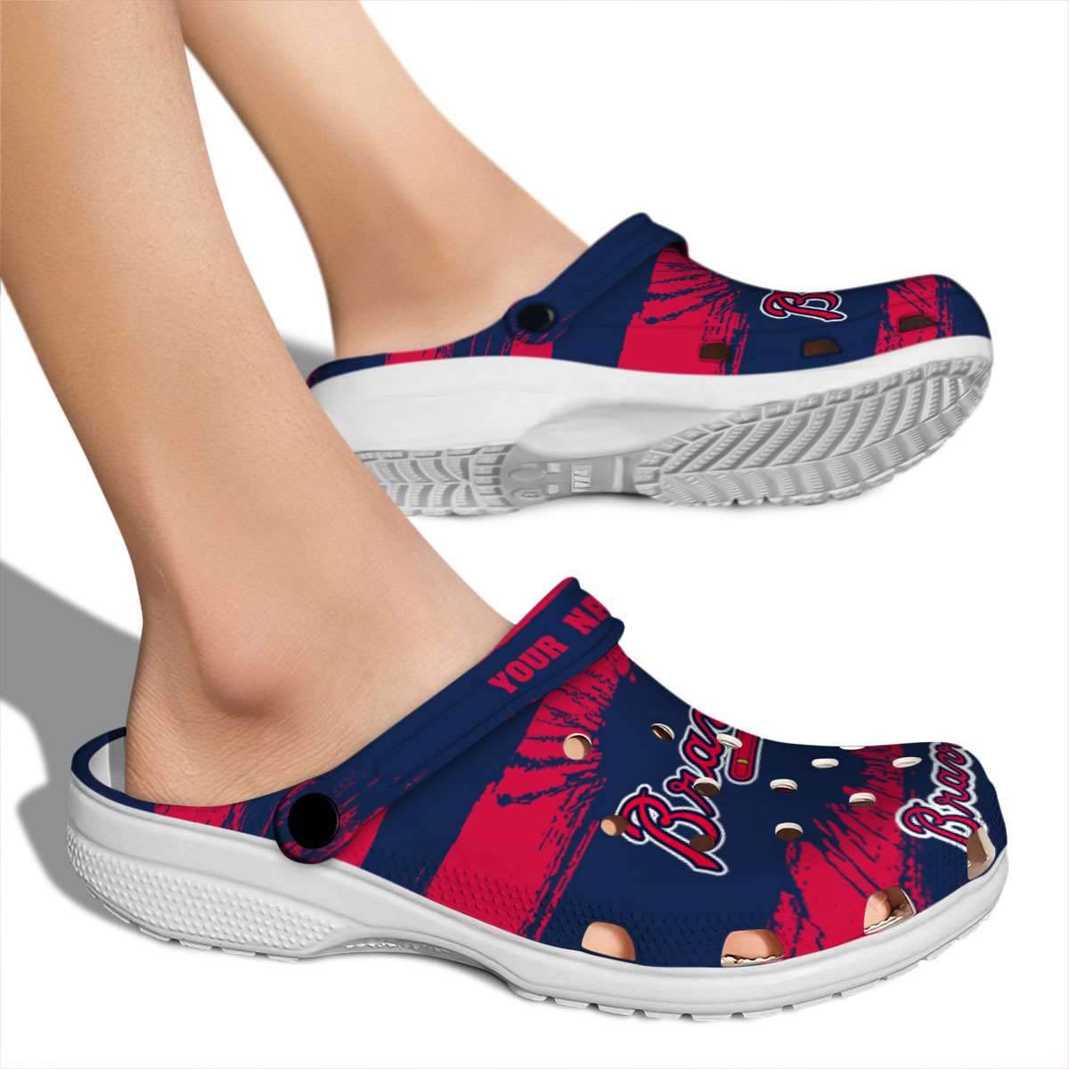 Merchidea Atlanta Braves MLB Sport Crocs Crocband Clogs Shoes Comfortable For Men Women and Kids