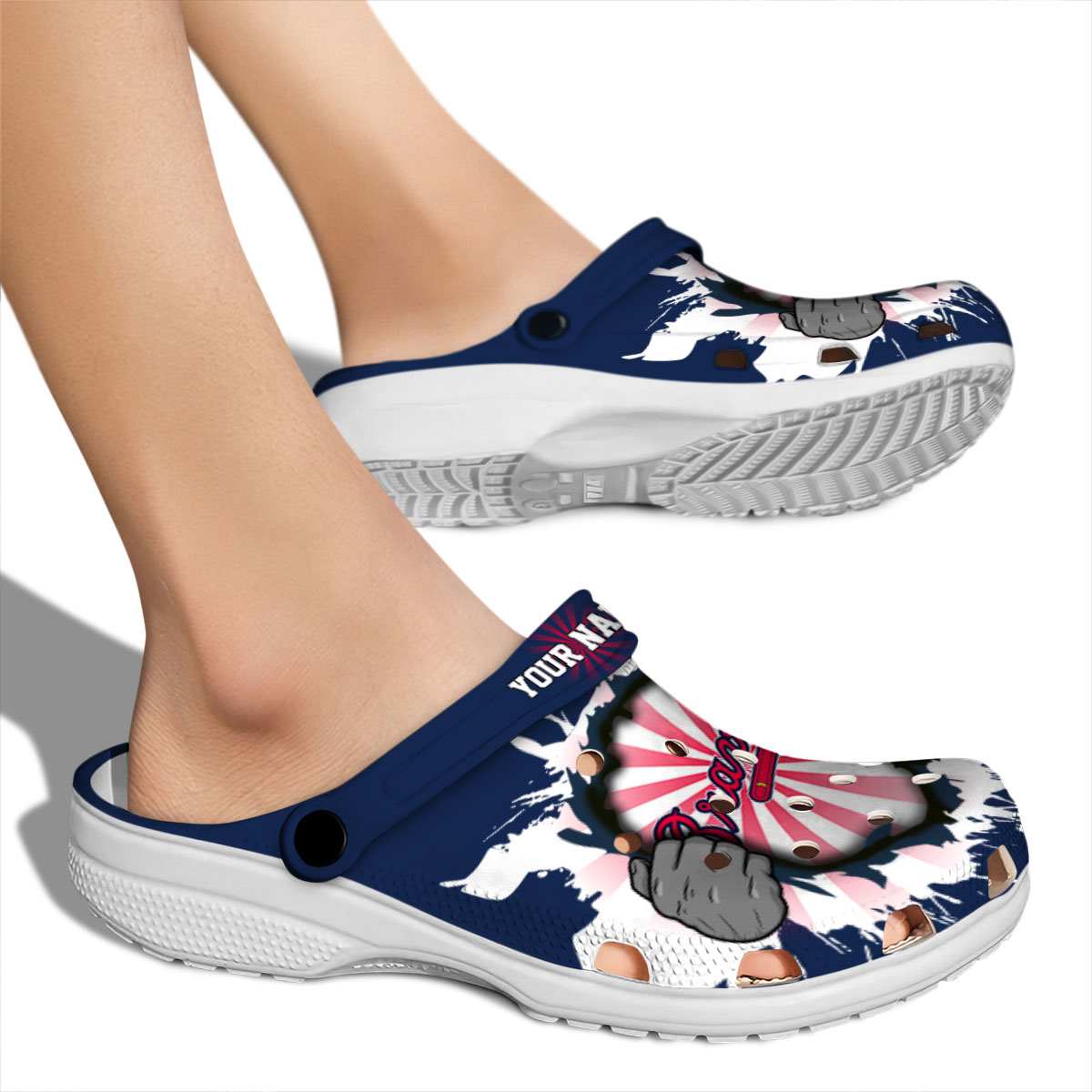 Merchidea Atlanta Braves MLB Sport Crocs Crocband Clogs Shoes Comfortable For Men Women and Kids