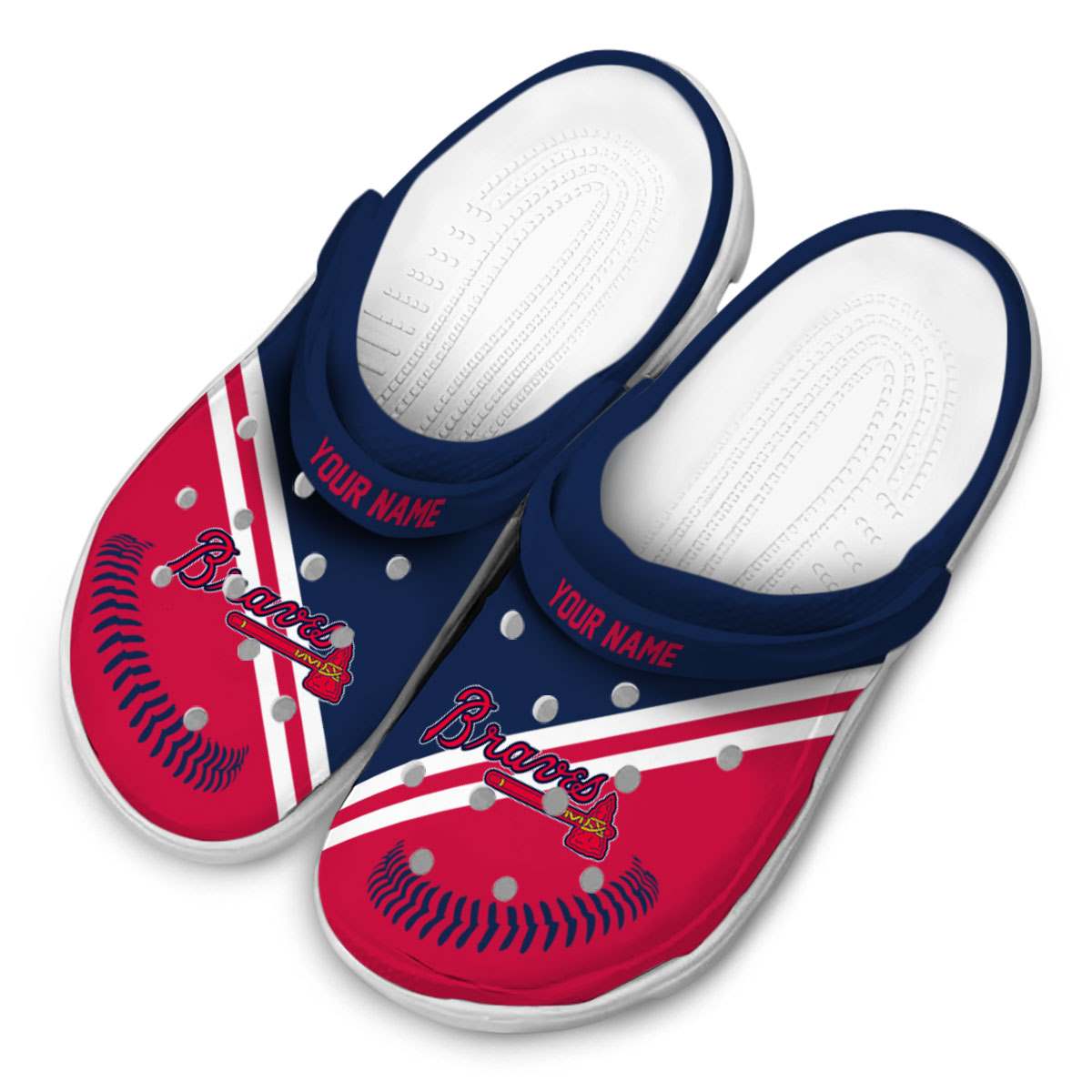 Merchidea Atlanta Braves MLB Sport Crocs Crocband Clogs Shoes Comfortable For Men Women and Kids
