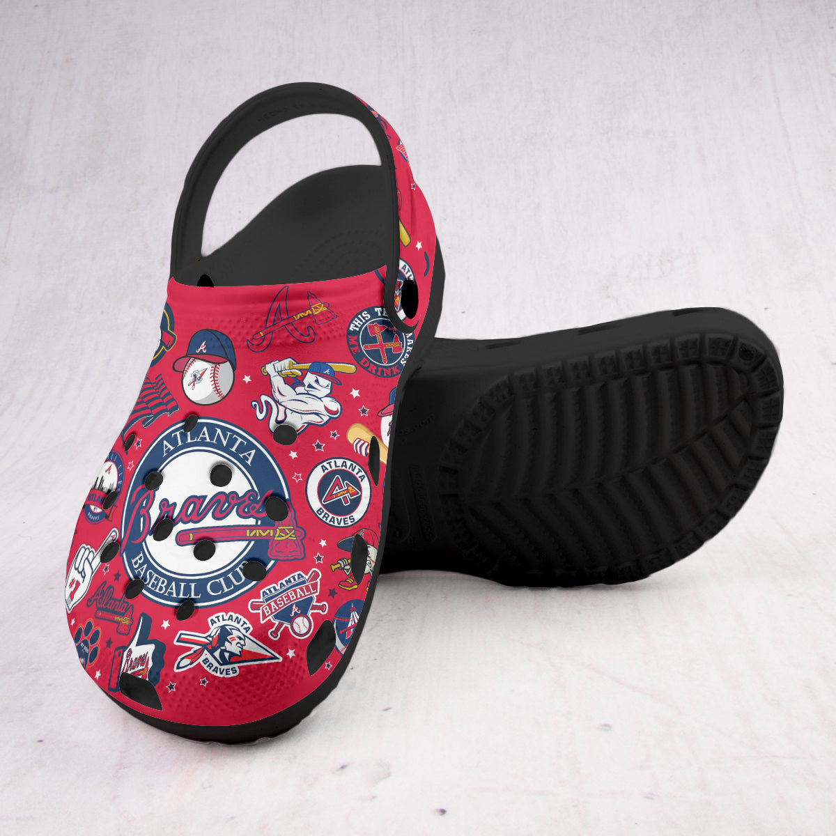 Merchidea Atlanta Braves MLB Sport Crocs Crocband Clogs Shoes Comfortable For Men Women and Kids