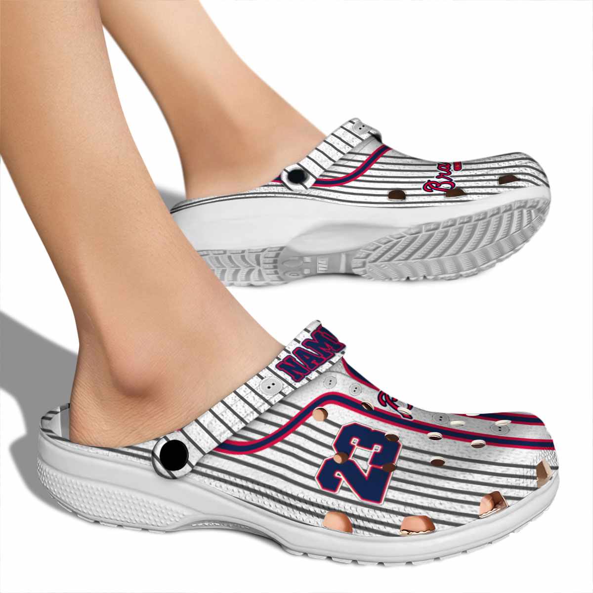 Merchidea Atlanta Braves MLB Sport Crocs Crocband Clogs Shoes Comfortable For Men Women and Kids