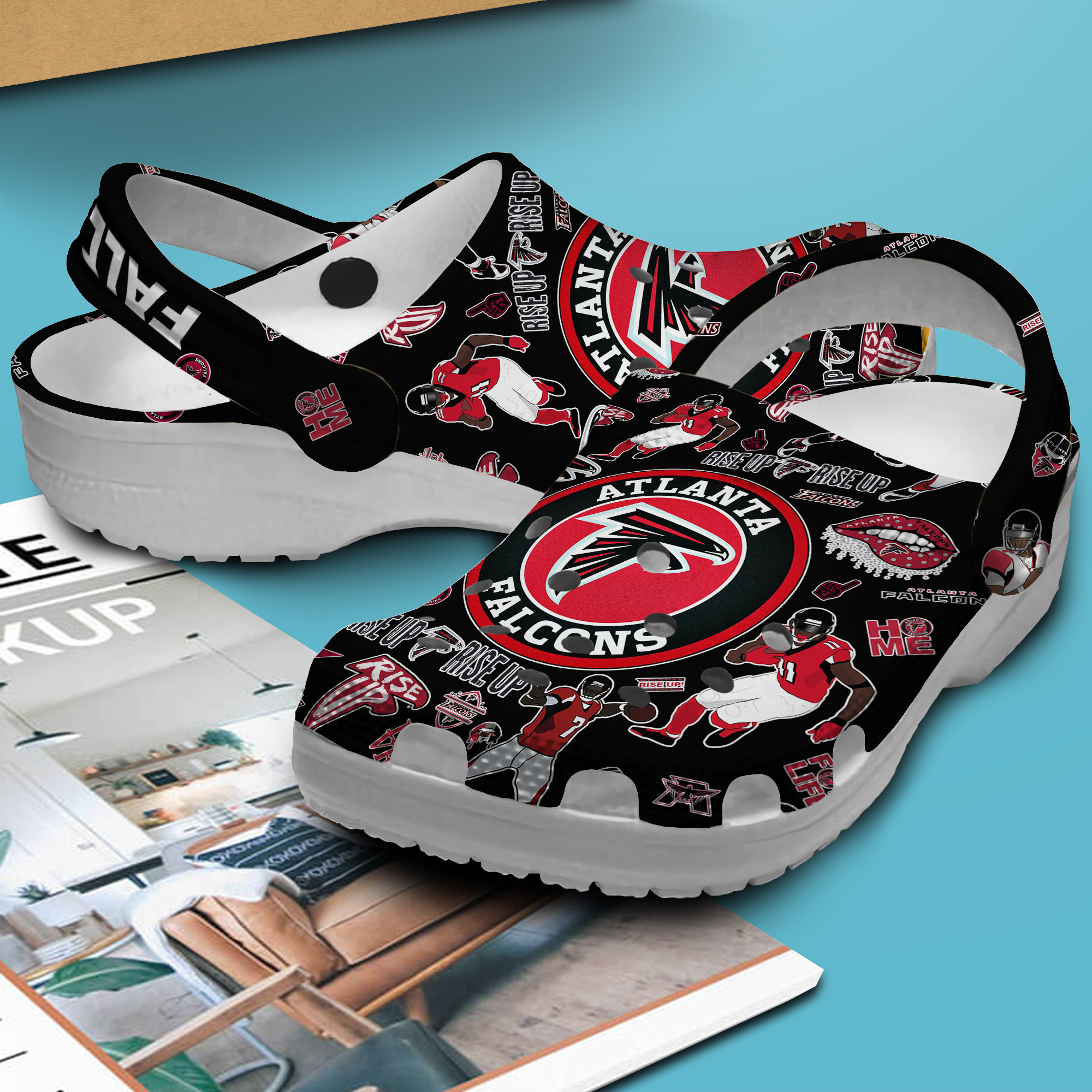 Merchidea Atlanta Falcons NFL Sport Crocs Crocband Clogs Shoes Comfortable For Men Women and Kids