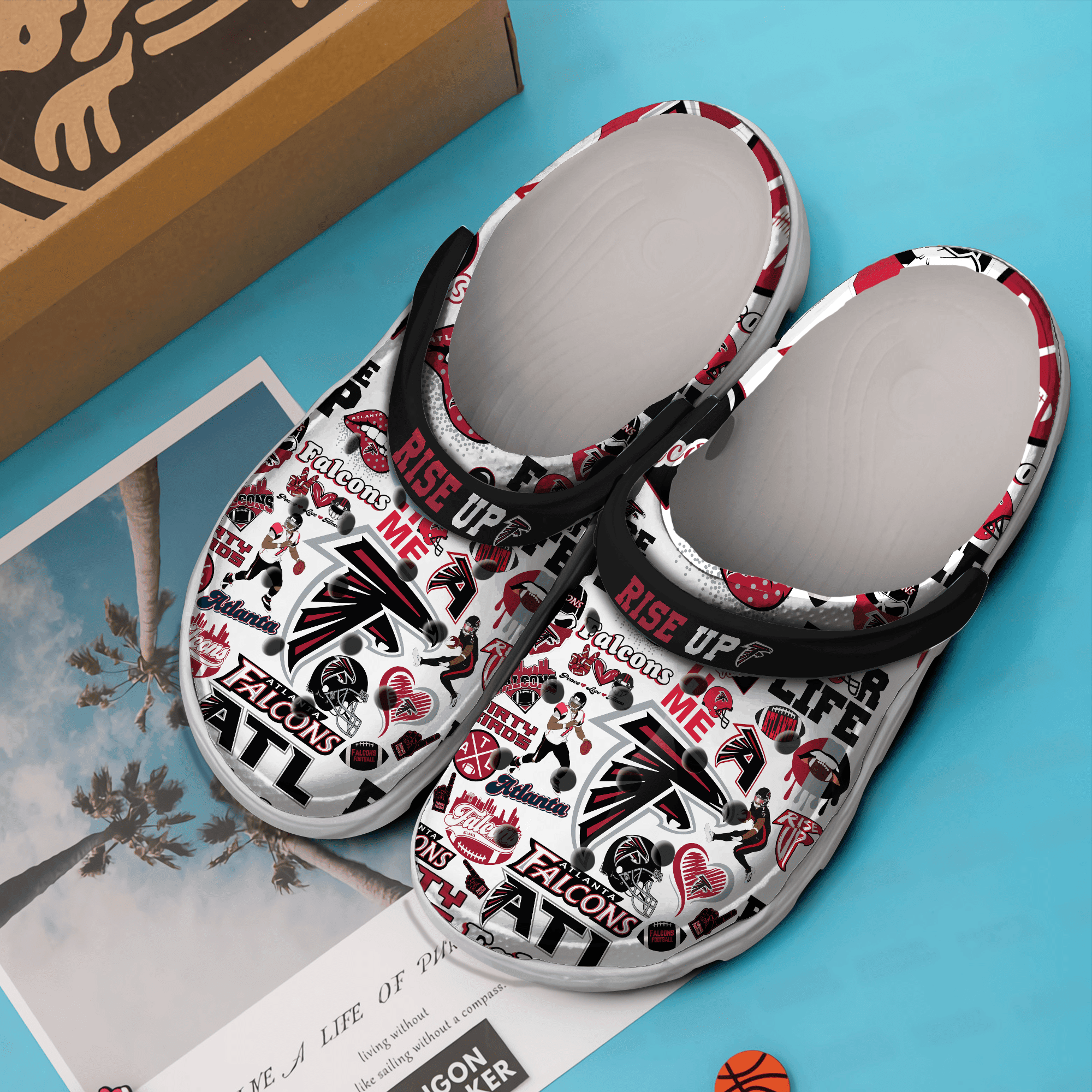 Merchidea Atlanta Falcons NFL Sport Crocs Crocband Clogs Shoes Comfortable For Men Women and Kids