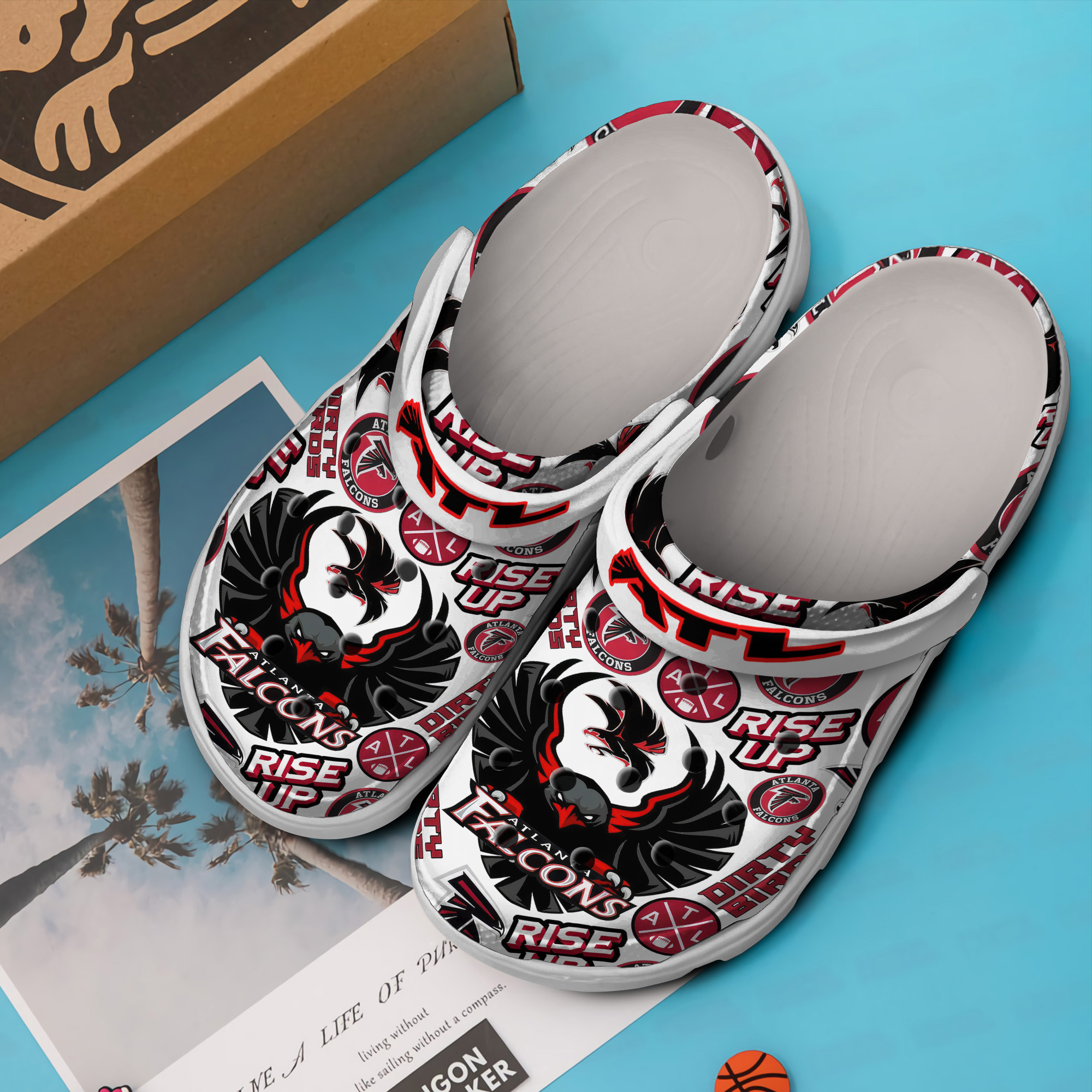 Merchidea Atlanta Falcons NFL Sport Crocs Crocband Clogs Shoes Comfortable For Men Women and Kids