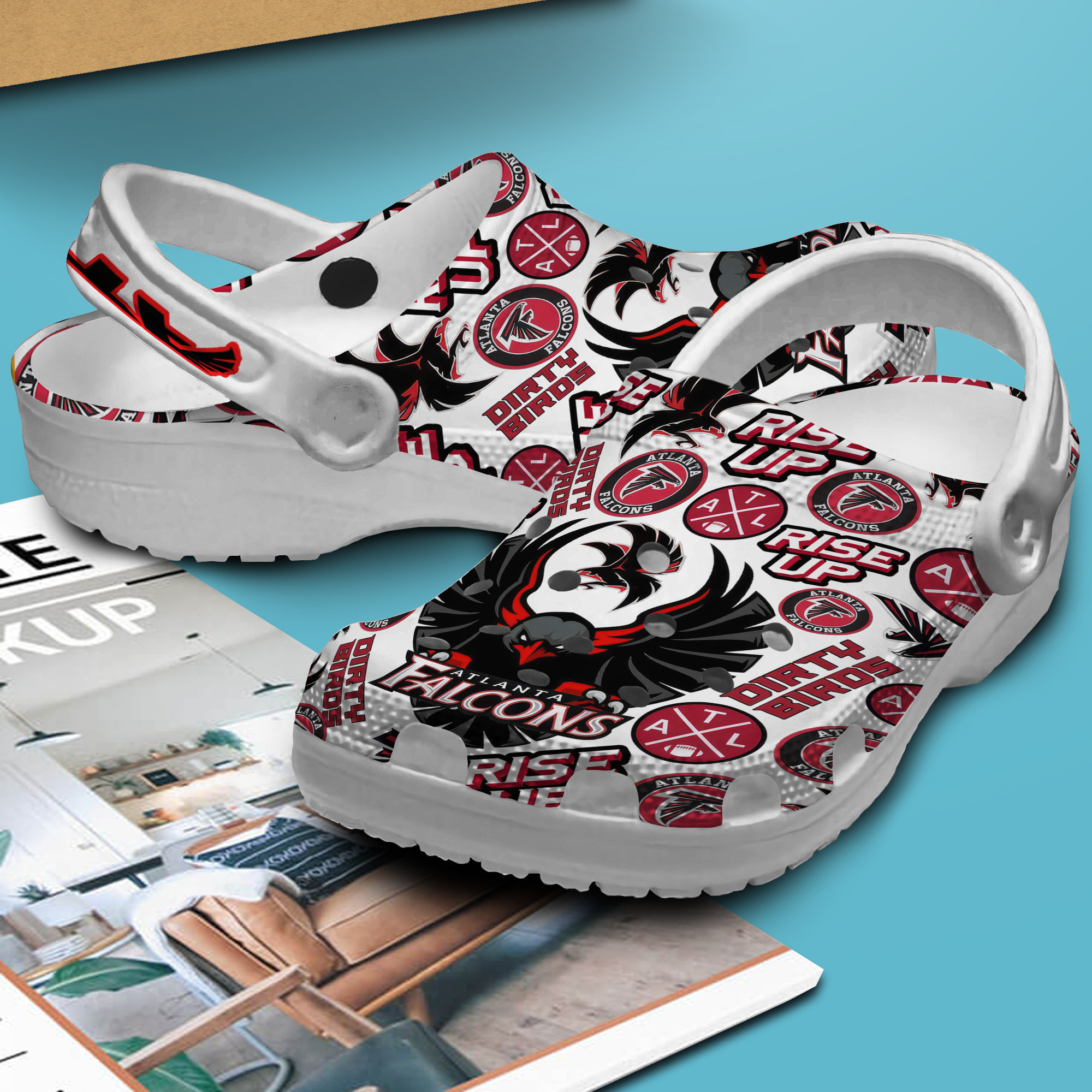 Merchidea Atlanta Falcons NFL Sport Crocs Crocband Clogs Shoes Comfortable For Men Women and Kids