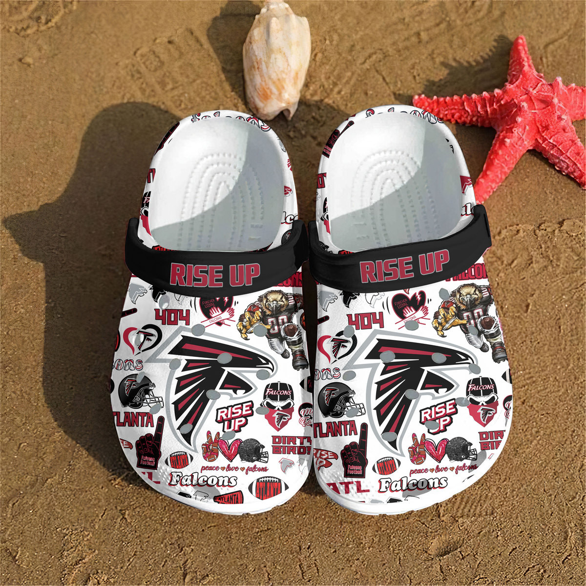 Merchidea Atlanta Falcons NFL Sport Crocs Crocband Clogs Shoes Comfortable For Men Women and Kids
