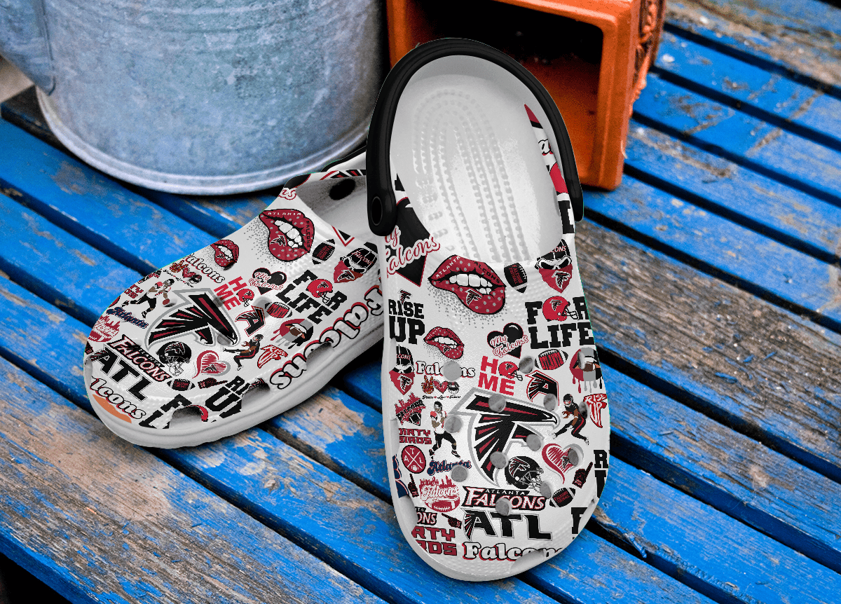 Merchidea Atlanta Falcons NFL Sport Crocs Crocband Clogs Shoes Comfortable For Men Women and Kids