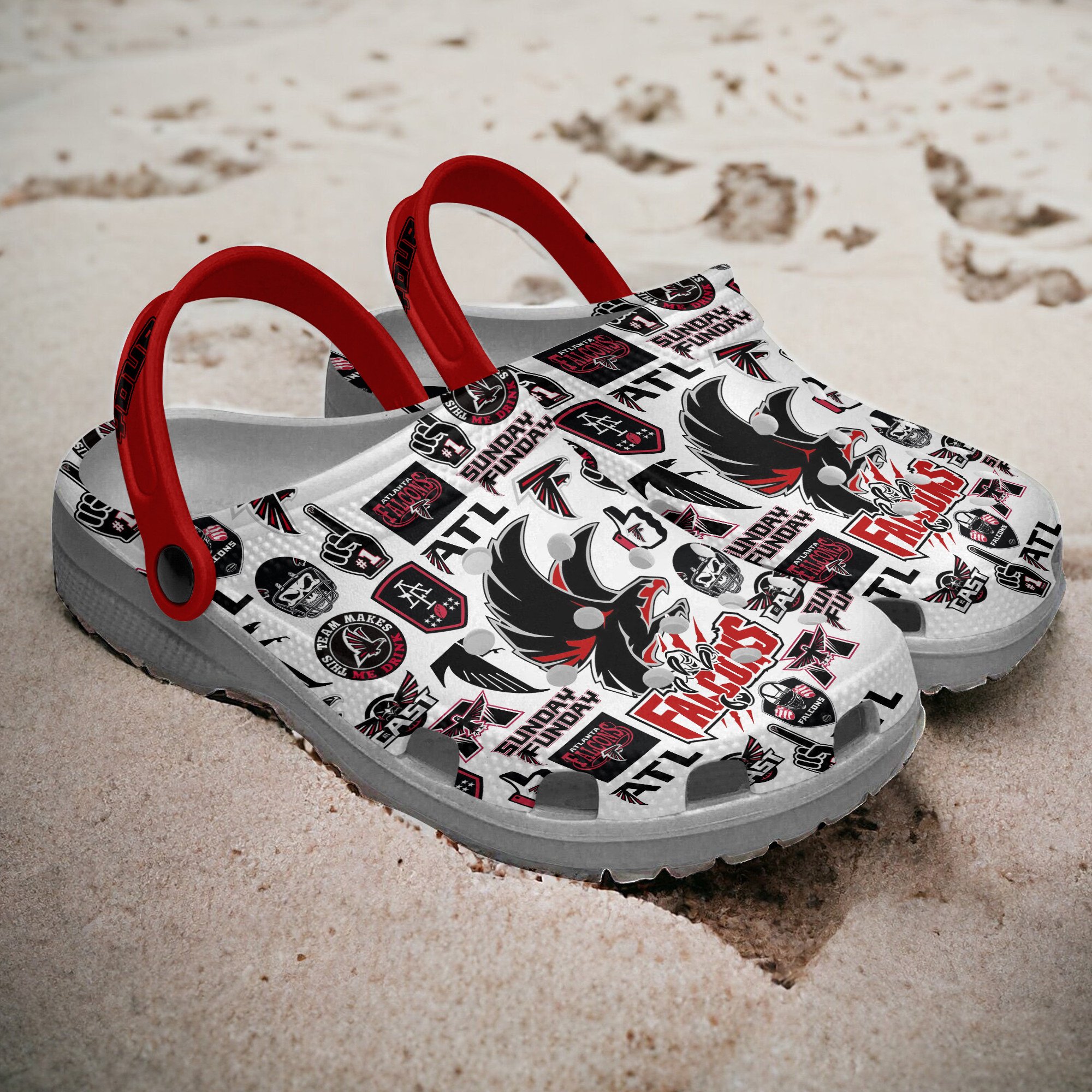 Merchidea Atlanta Falcons NFL Sport Crocs Crocband Clogs Shoes Comfortable For Men Women and Kids
