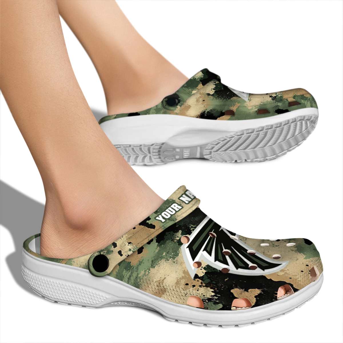 Merchidea Atlanta Falcons NFL Sport Crocs Crocband Clogs Shoes Comfortable For Men Women and Kids