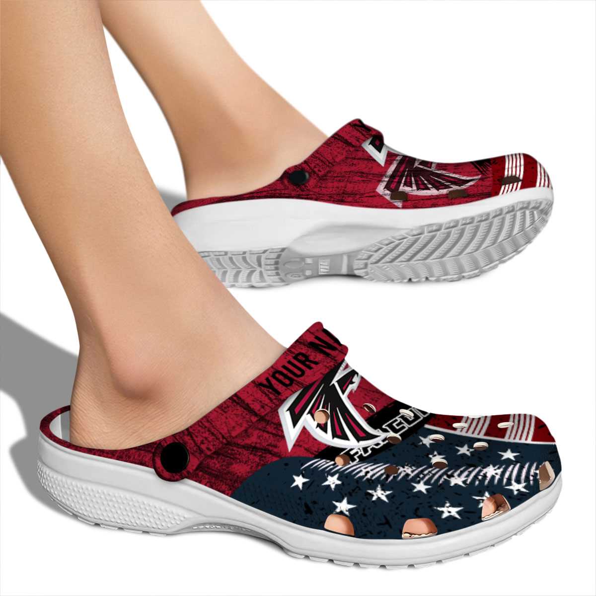 Merchidea Atlanta Falcons NFL Sport Crocs Crocband Clogs Shoes Comfortable For Men Women and Kids