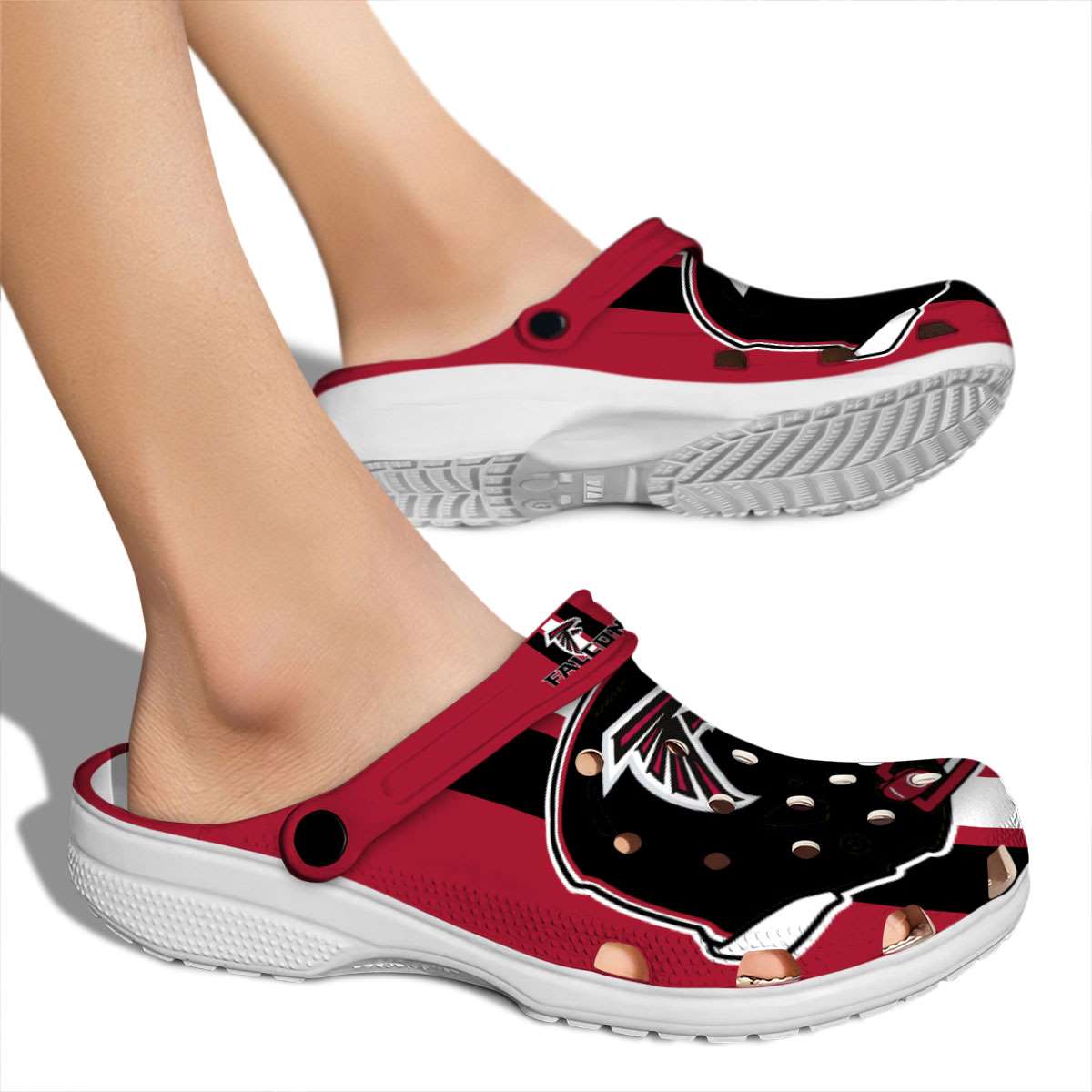Merchidea Atlanta Falcons NFL Sport Crocs Crocband Clogs Shoes Comfortable For Men Women and Kids