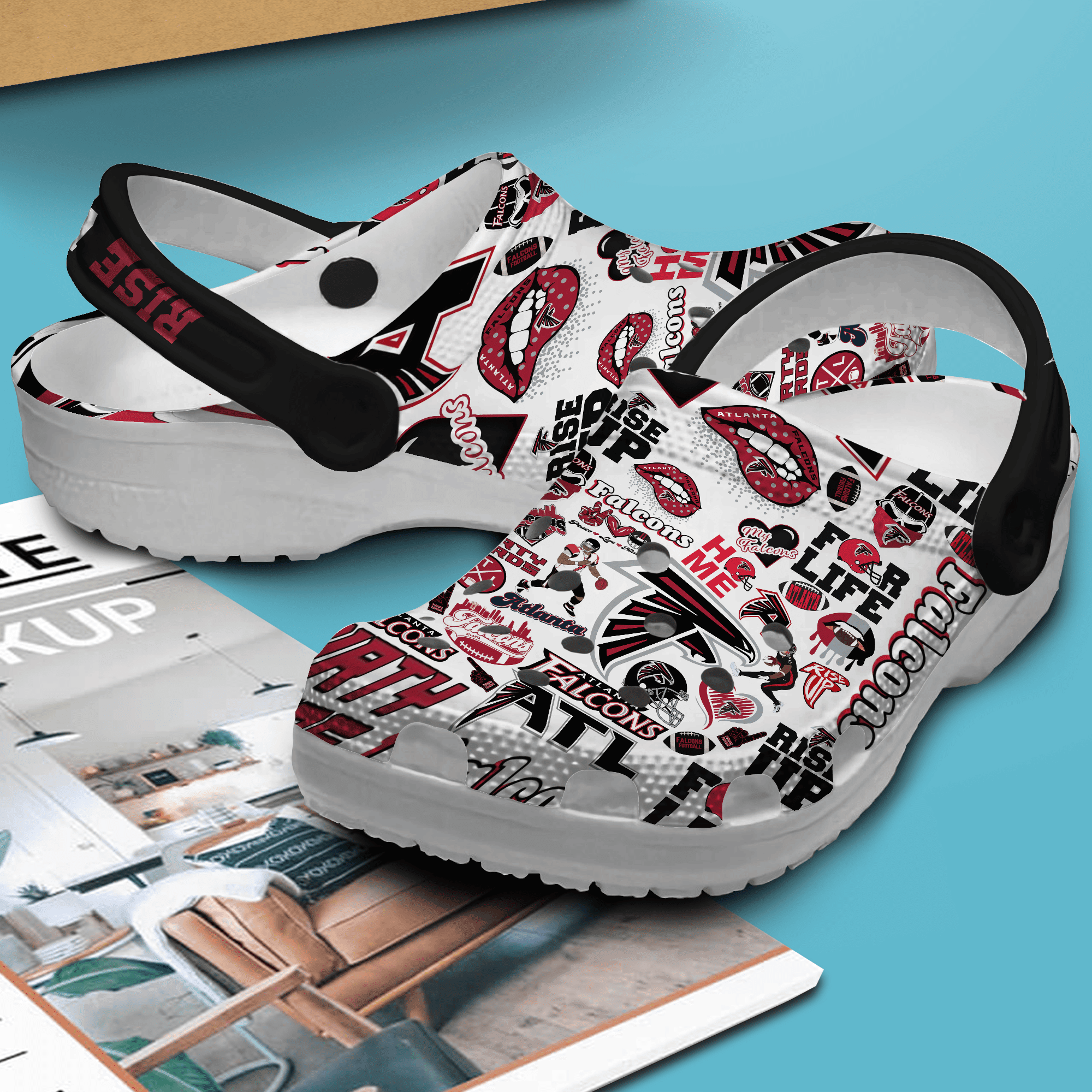 Merchidea Atlanta Falcons NFL Sport Crocs Crocband Clogs Shoes Comfortable For Men Women and Kids