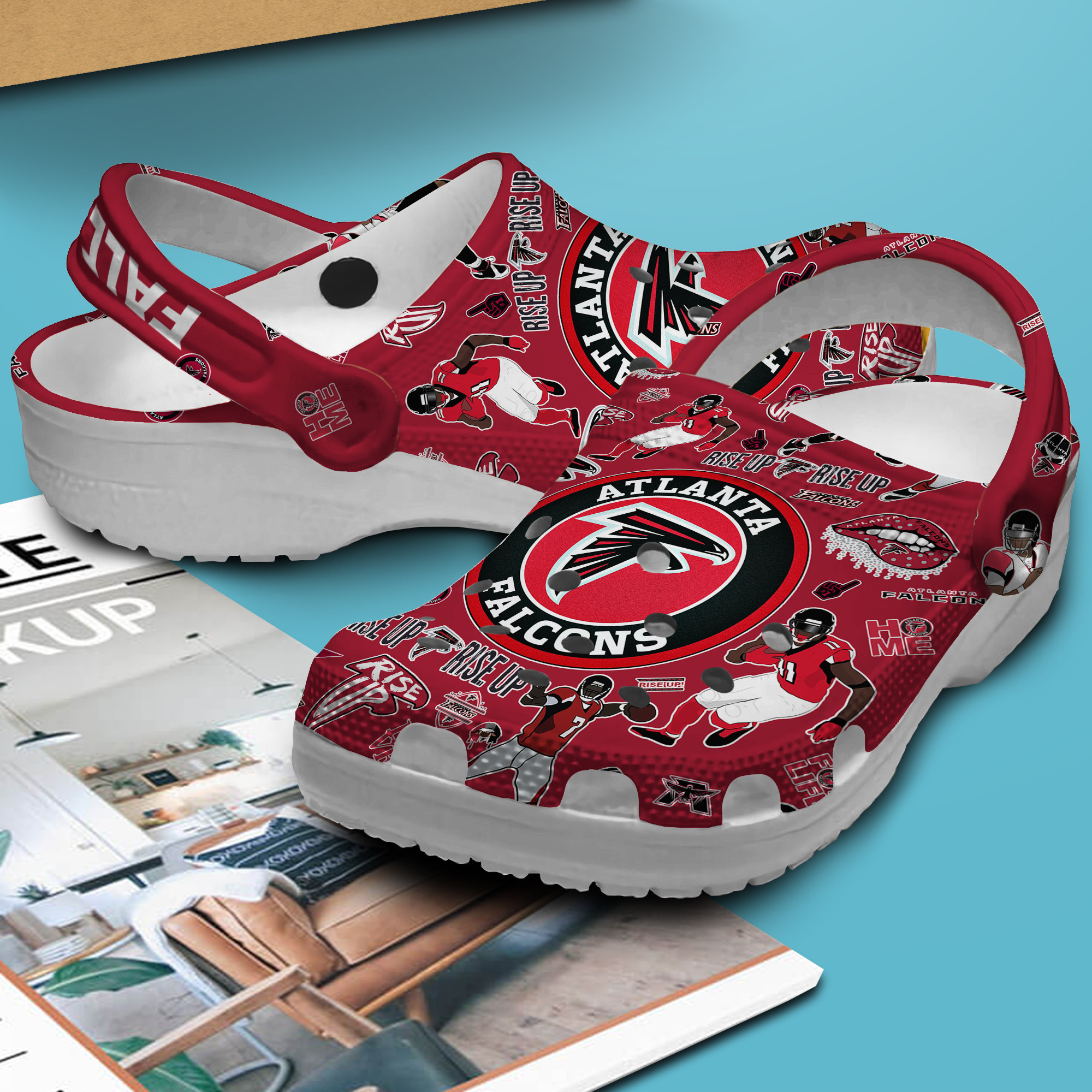 Merchidea Atlanta Falcons NFL Sport Crocs Crocband Clogs Shoes Comfortable For Men Women and Kids