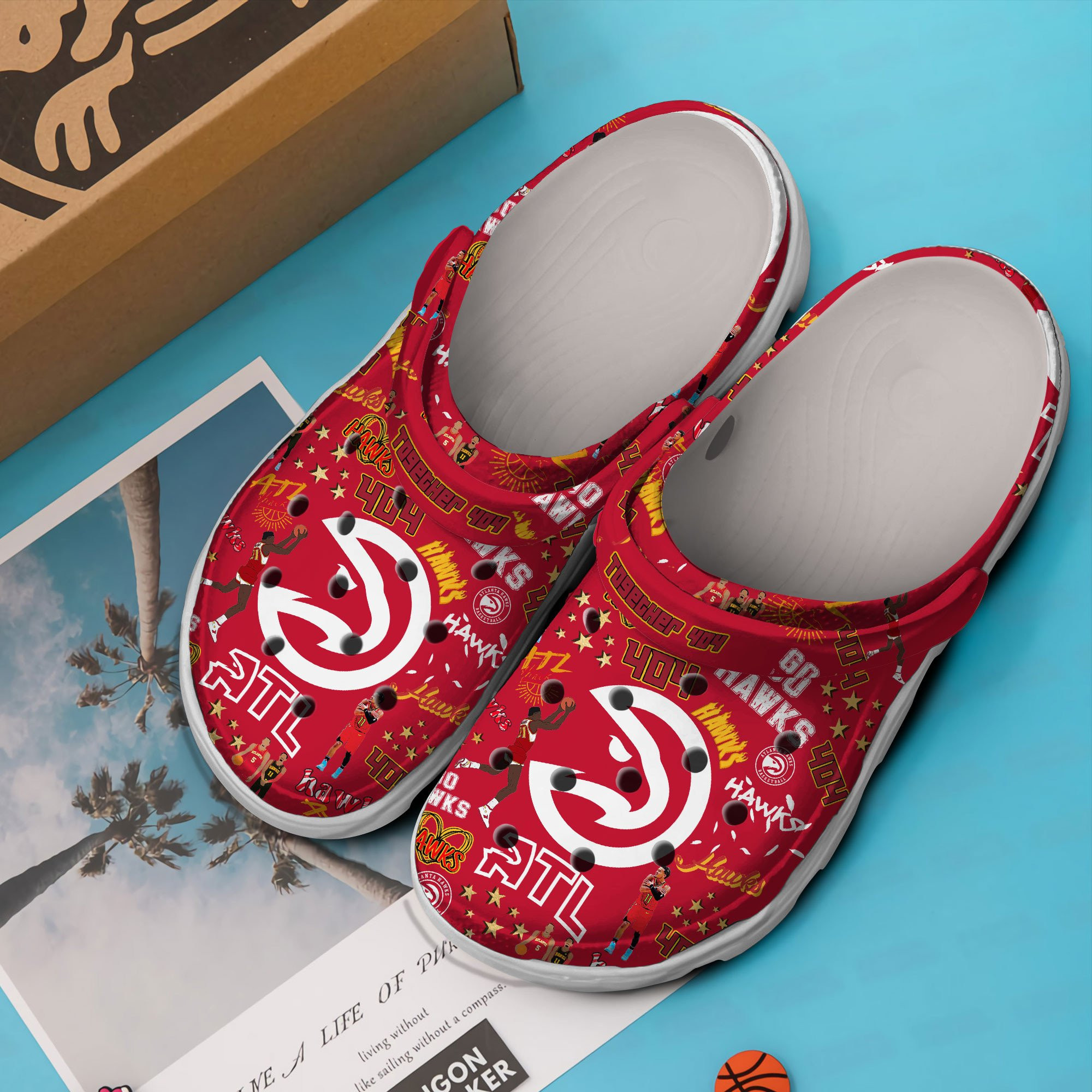 Merchidea Atlanta Hawks NBA Sport Crocs Crocband Clogs Shoes Comfortable For Men Women and Kids