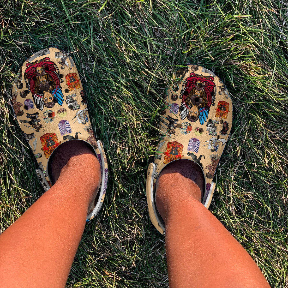 Merchidea Attack On Titan Anime Cartoon Premium Crocs Crocband Clogs Shoes Comfortable For Men Women and Kids