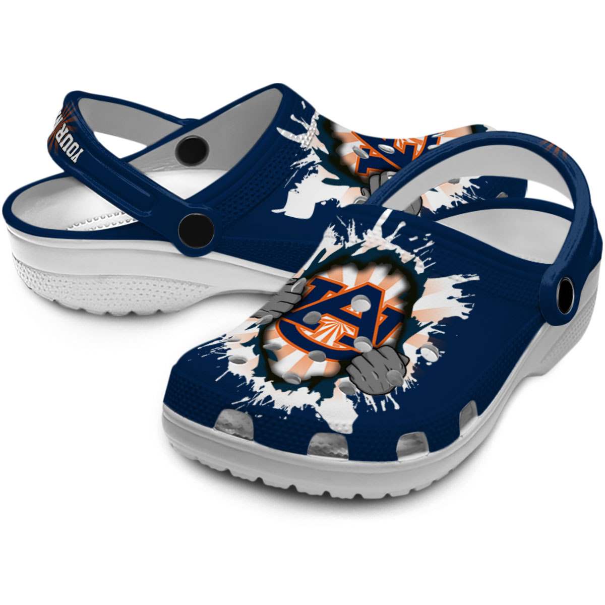 Merchidea Auburn Tigers NCAA Sport Crocs Crocband Clogs Shoes Comfortable For Men Women and Kids