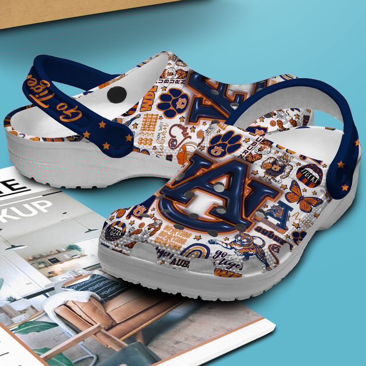 Merchidea Auburn Tigers NCAA Sport Crocs Crocband Clogs Shoes Comfortable For Men Women and Kids