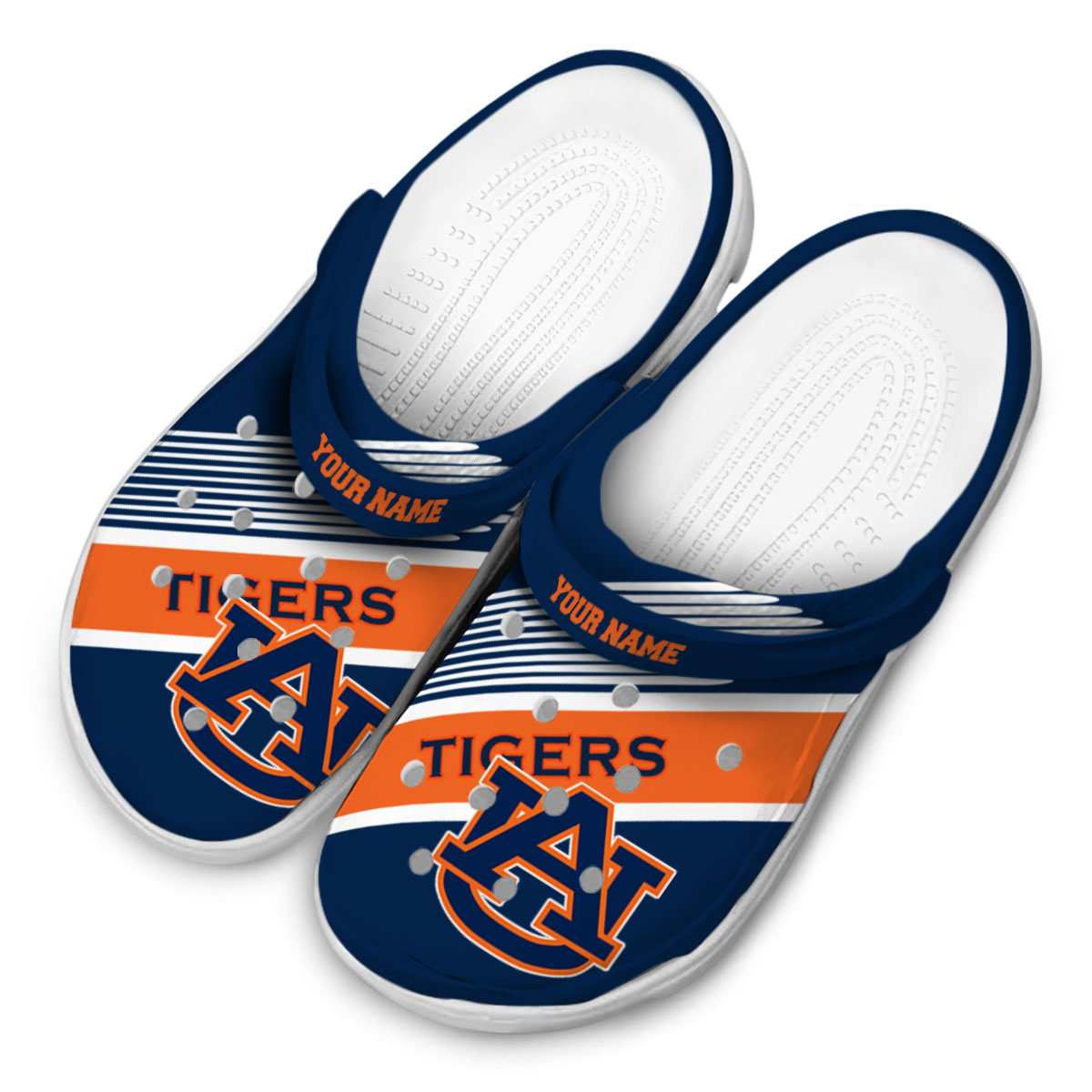 Merchidea Auburn Tigers NCAA Sport Crocs Crocband Clogs Shoes Comfortable For Men Women and Kids
