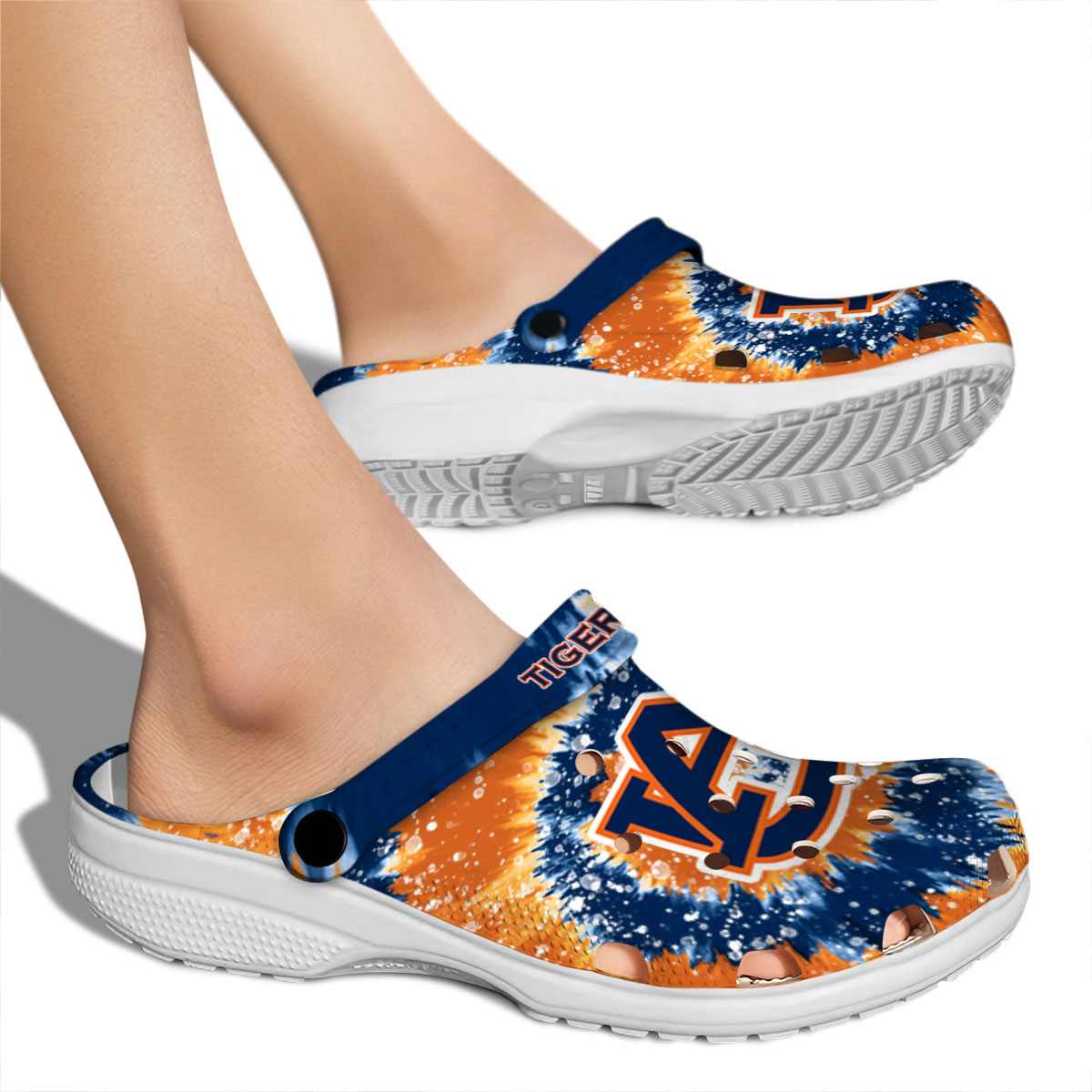 Merchidea Auburn Tigers NCAA Sport Crocs Crocband Clogs Shoes Comfortable For Men Women and Kids