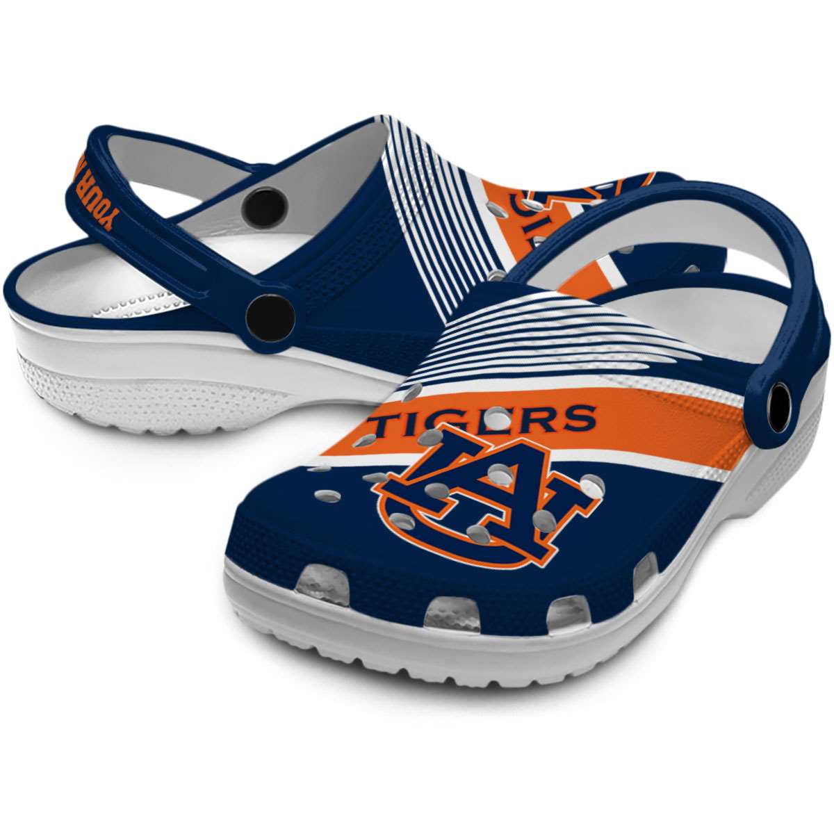 Merchidea Auburn Tigers NCAA Sport Crocs Crocband Clogs Shoes Comfortable For Men Women and Kids