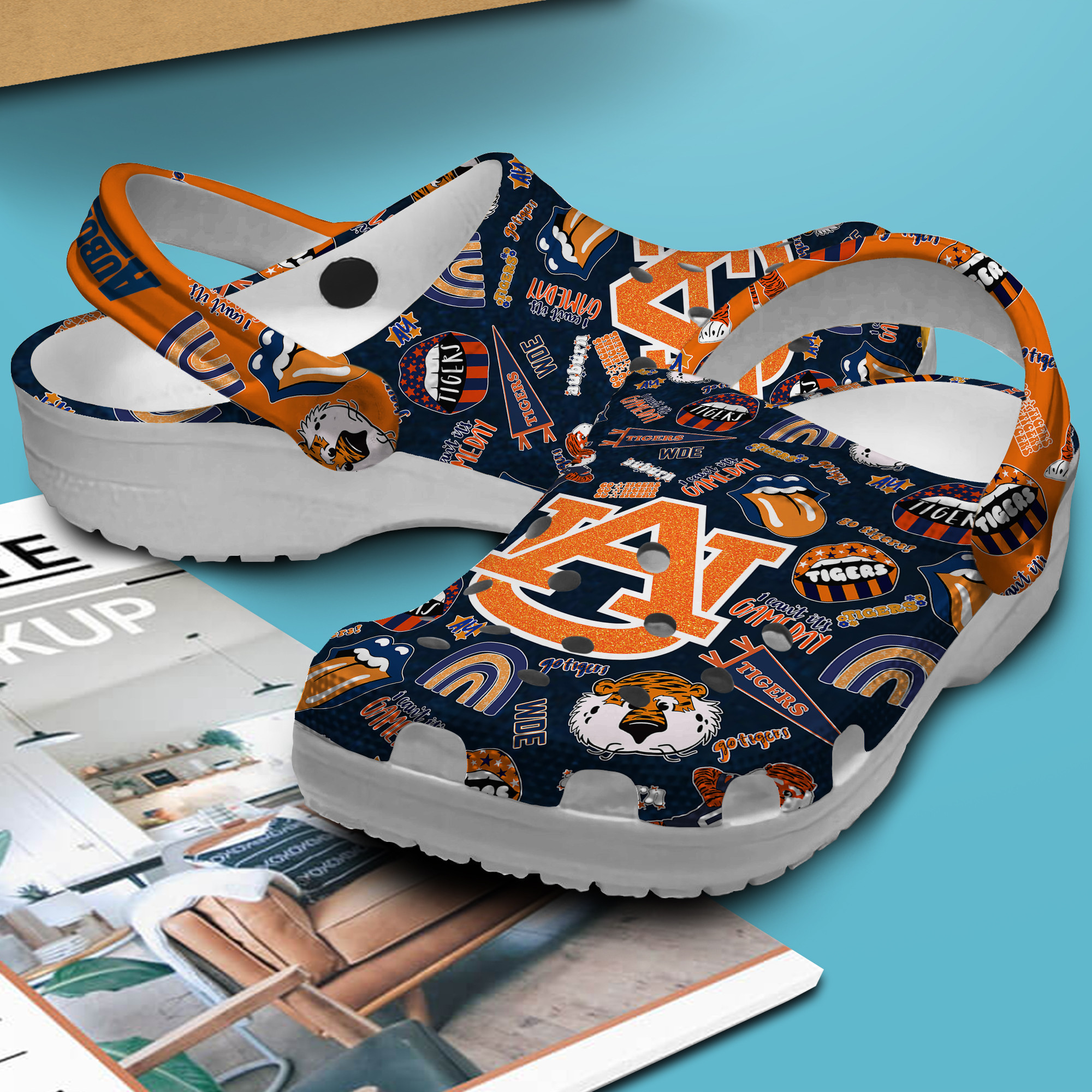 Merchidea Auburn Tigers NCAA Sport Crocs Crocband Clogs Shoes Comfortable For Men Women and Kids