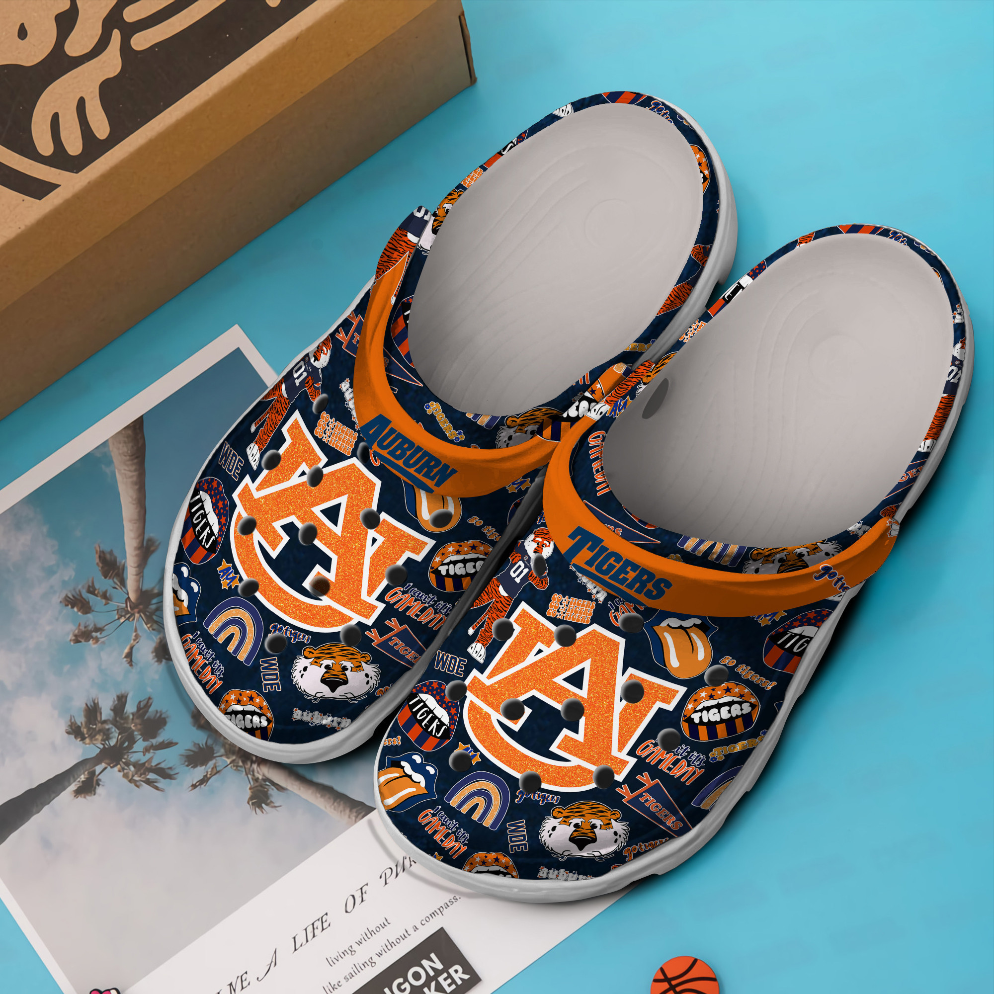 Merchidea Auburn Tigers NCAA Sport Crocs Crocband Clogs Shoes Comfortable For Men Women and Kids