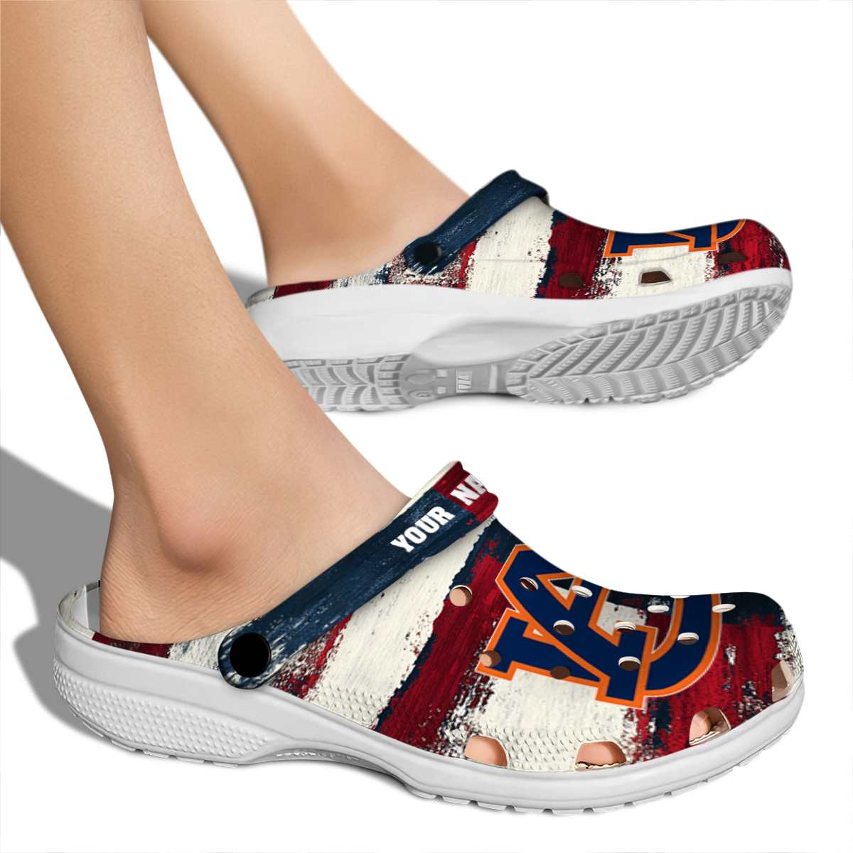 Merchidea Auburn Tigers NCAA Sport Crocs Crocband Clogs Shoes Comfortable For Men Women and Kids