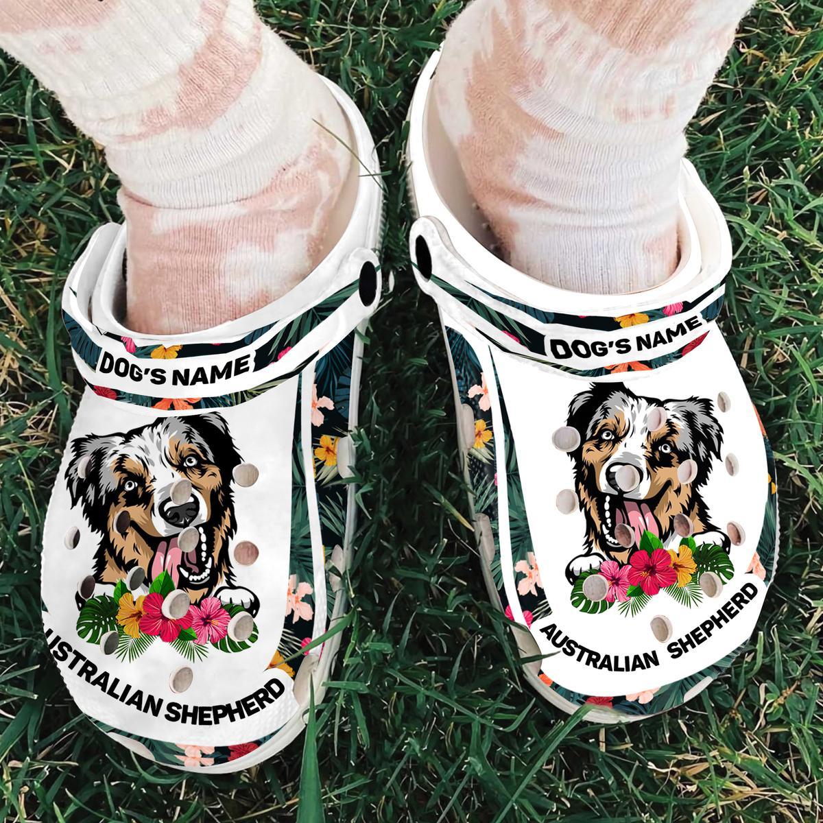 Merchidea Australian Shepherd Dog Crocs Crocband Clogs Shoes Comfortable For Men Women and Kids