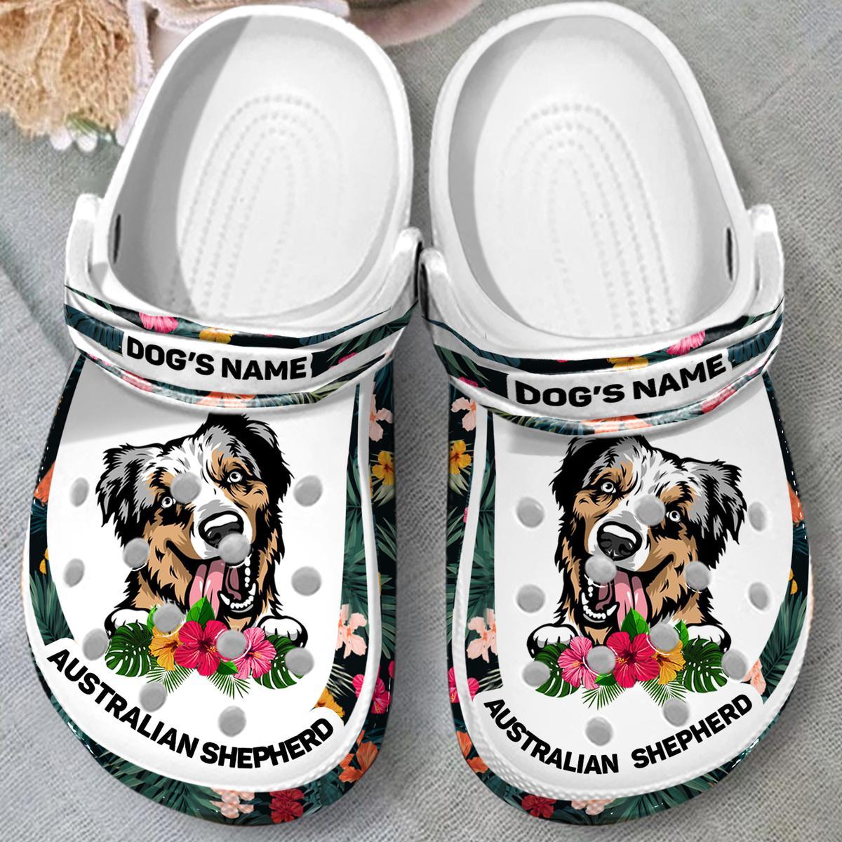 Merchidea Australian Shepherd Dog Crocs Crocband Clogs Shoes Comfortable For Men Women and Kids