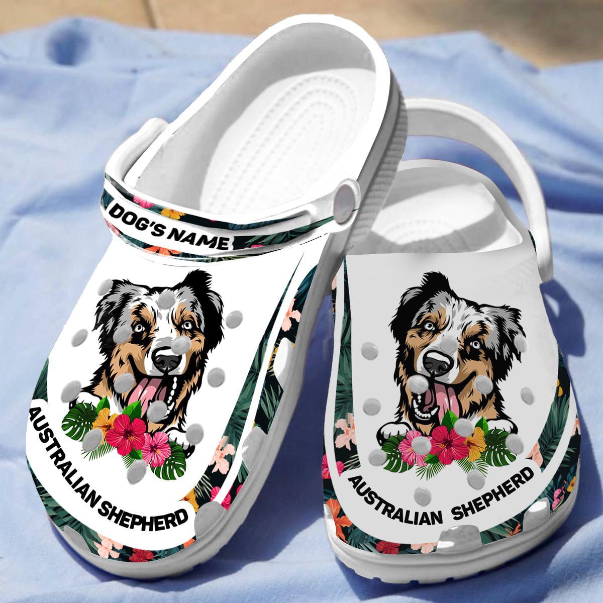 Merchidea Australian Shepherd Dog Crocs Crocband Clogs Shoes Comfortable For Men Women and Kids