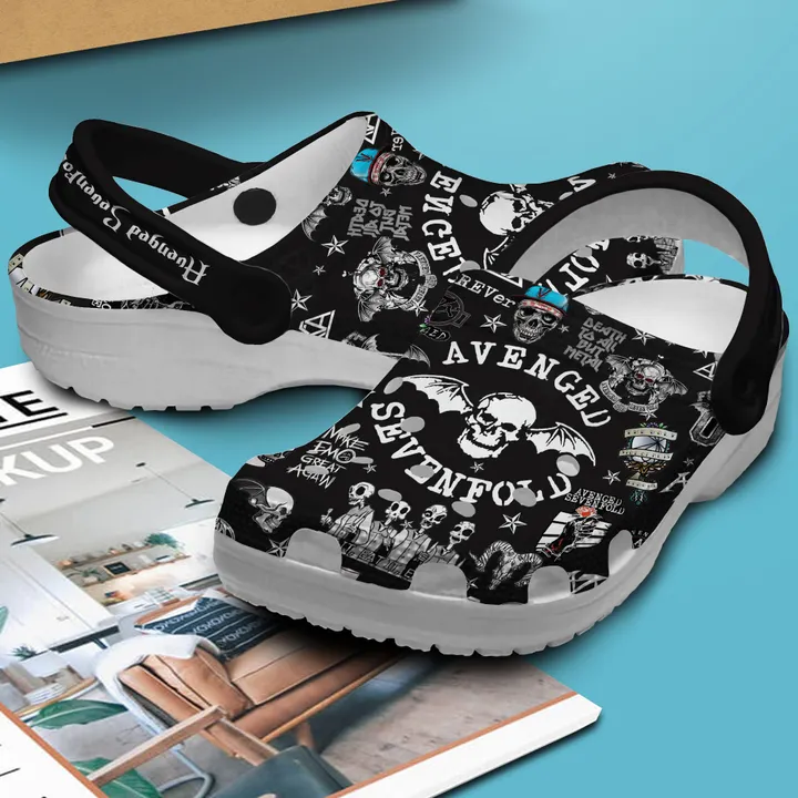 Merchidea Avenged Sevenfold Music Band Crocs Crocband Clogs Shoes Comfortable For Men Women and Kids