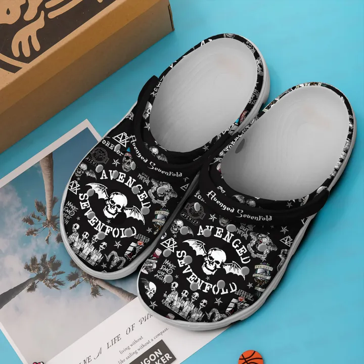 Merchidea Avenged Sevenfold Music Band Crocs Crocband Clogs Shoes Comfortable For Men Women and Kids