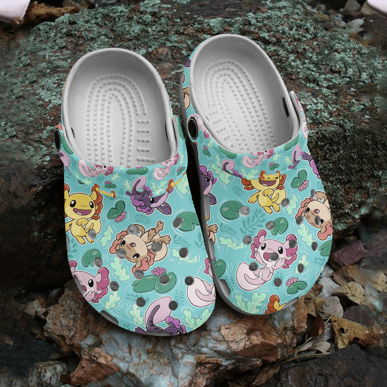 Merchidea Axolotl Animal Crocs Crocband Clogs Shoes Comfortable For Men Women and Kids