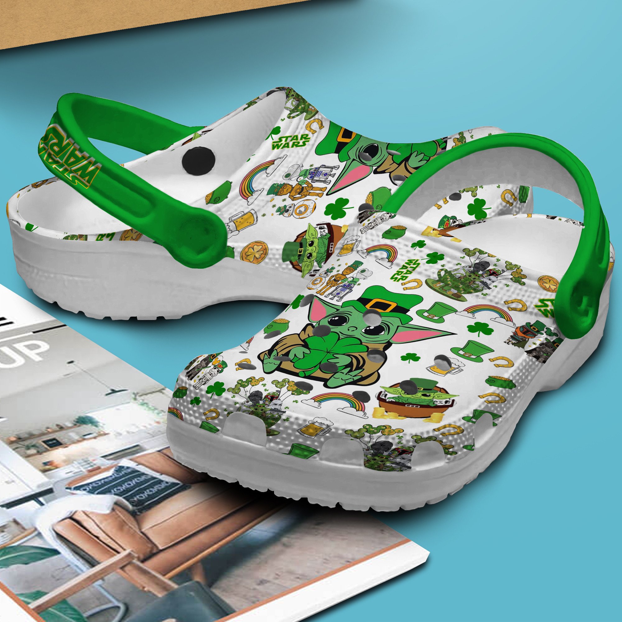 Merchidea Baby Yoda Star Wars MovieCrocs Crocband Clogs Shoes Comfortable For Men Women and Kids