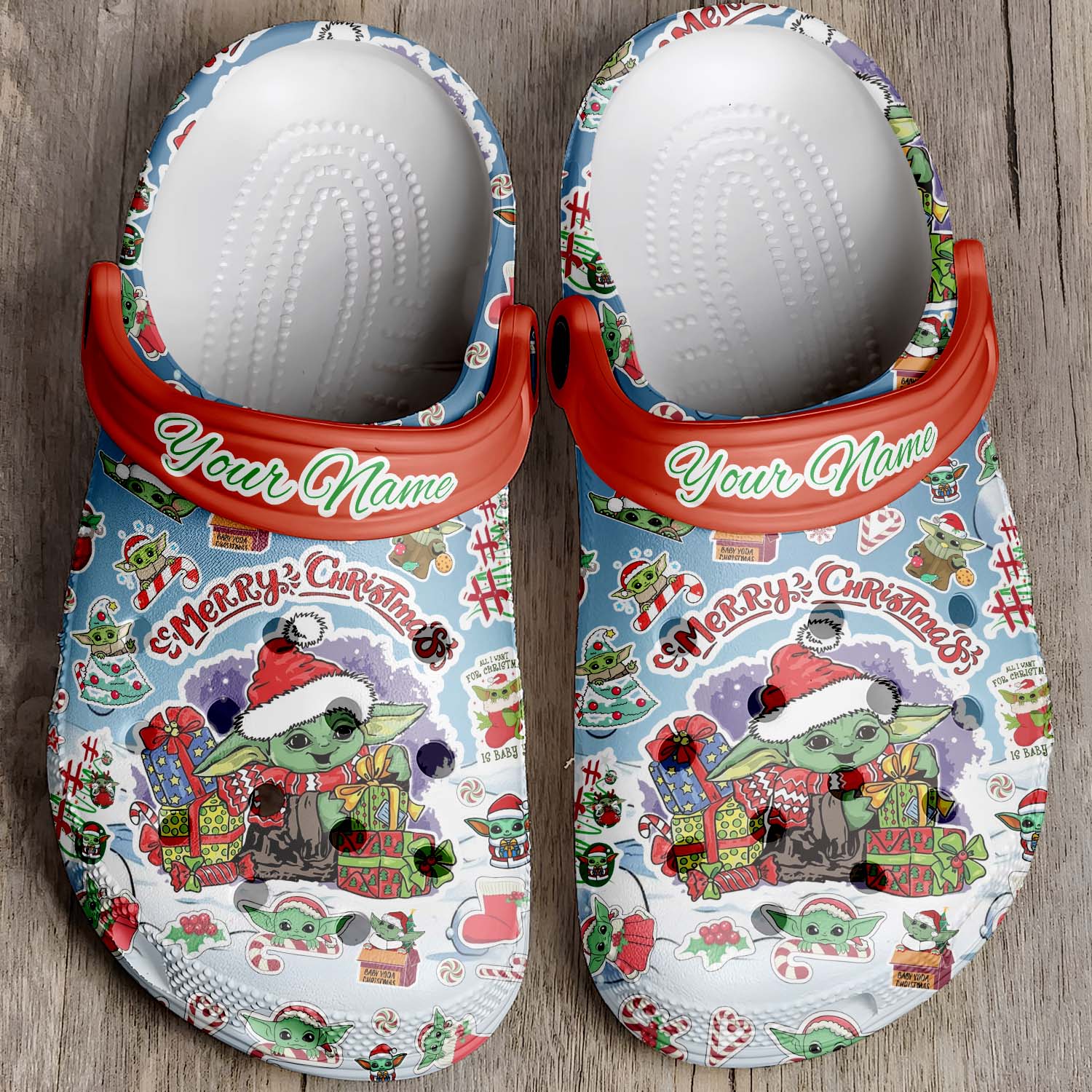 Merchidea Baby Yoda x Christmas Movie Crocs Crocband Clogs Shoes Comfortable For Men Women and Kids
