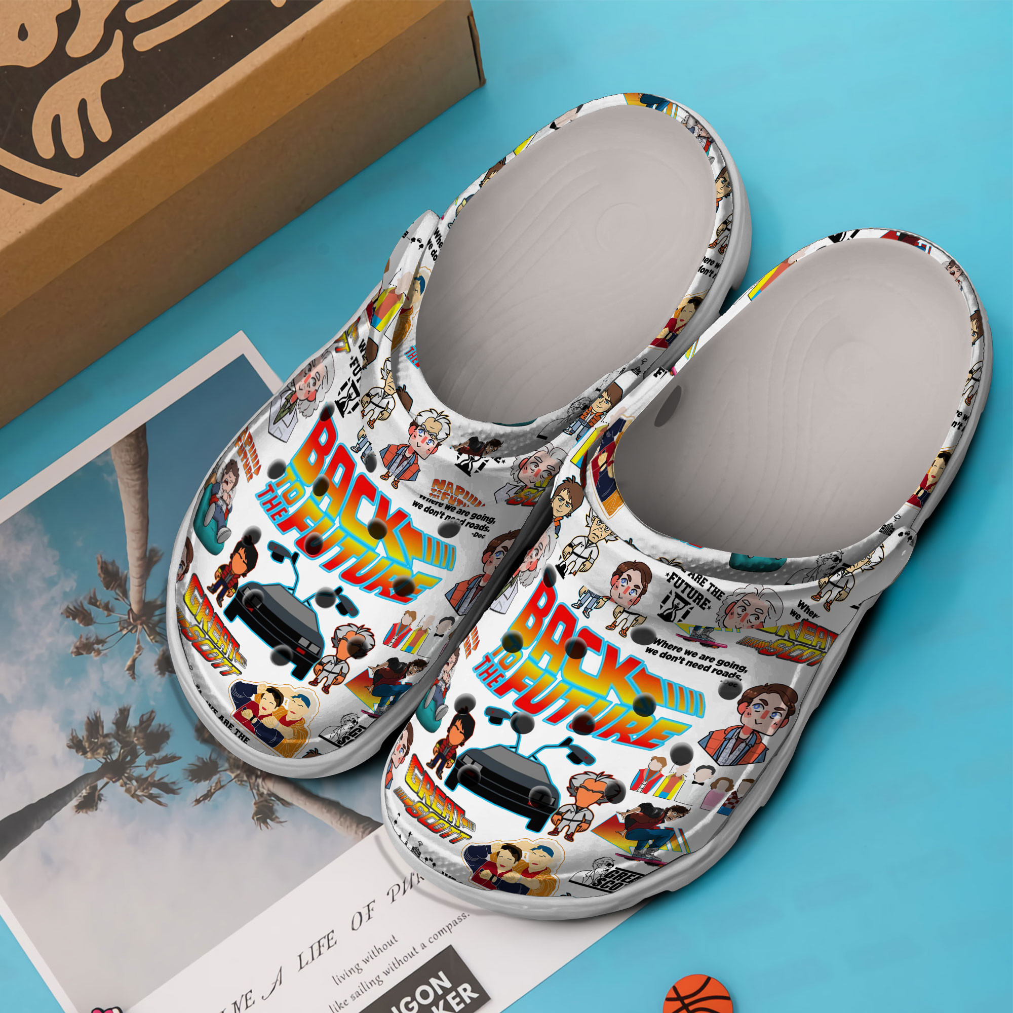 Merchidea Back to the Future Movie Crocs Crocband Clogs Shoes Comfortable For Men Women and Kids