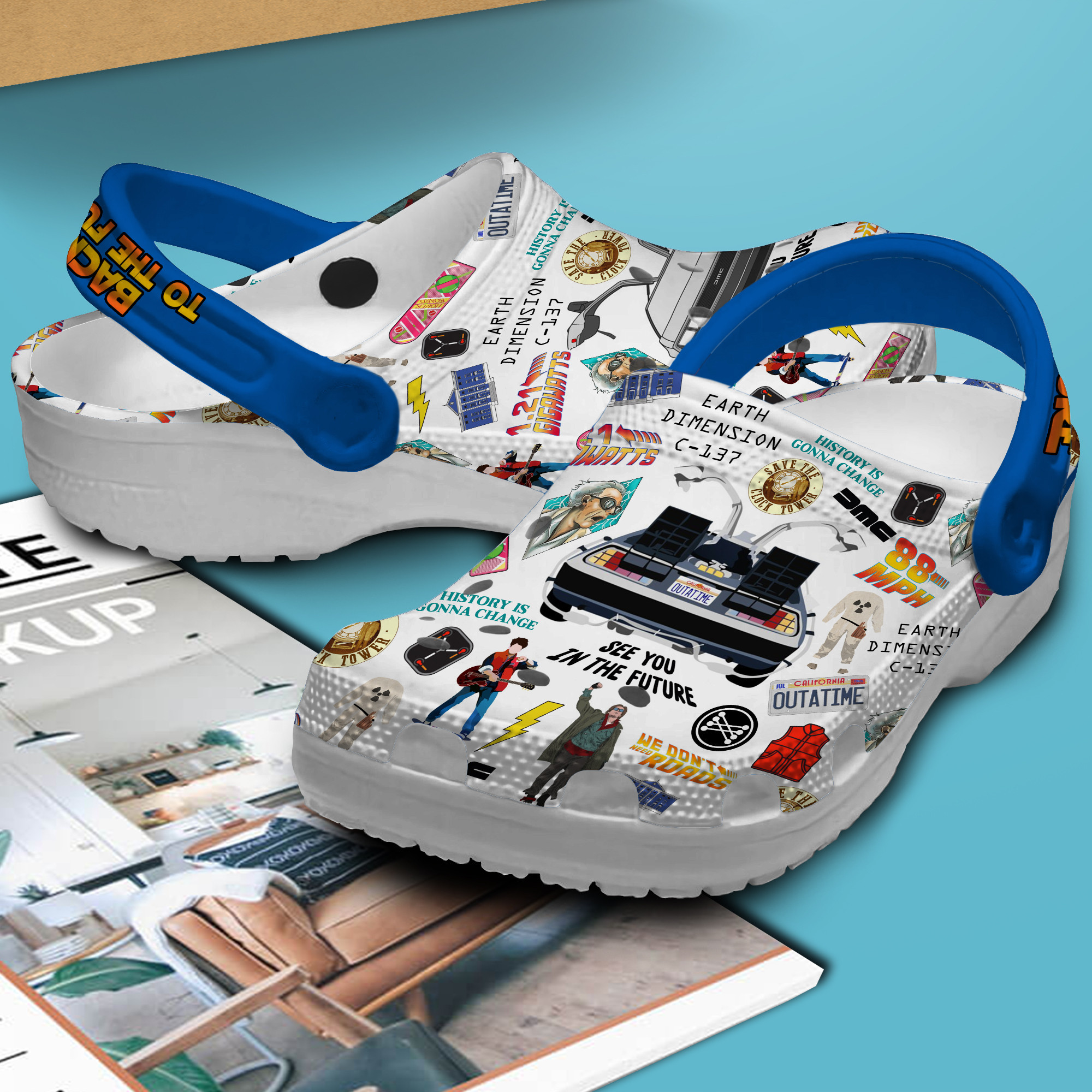 Merchidea Back To The Future Movie Crocs Crocband Clogs Shoes Comfortable For Men Women and Kids