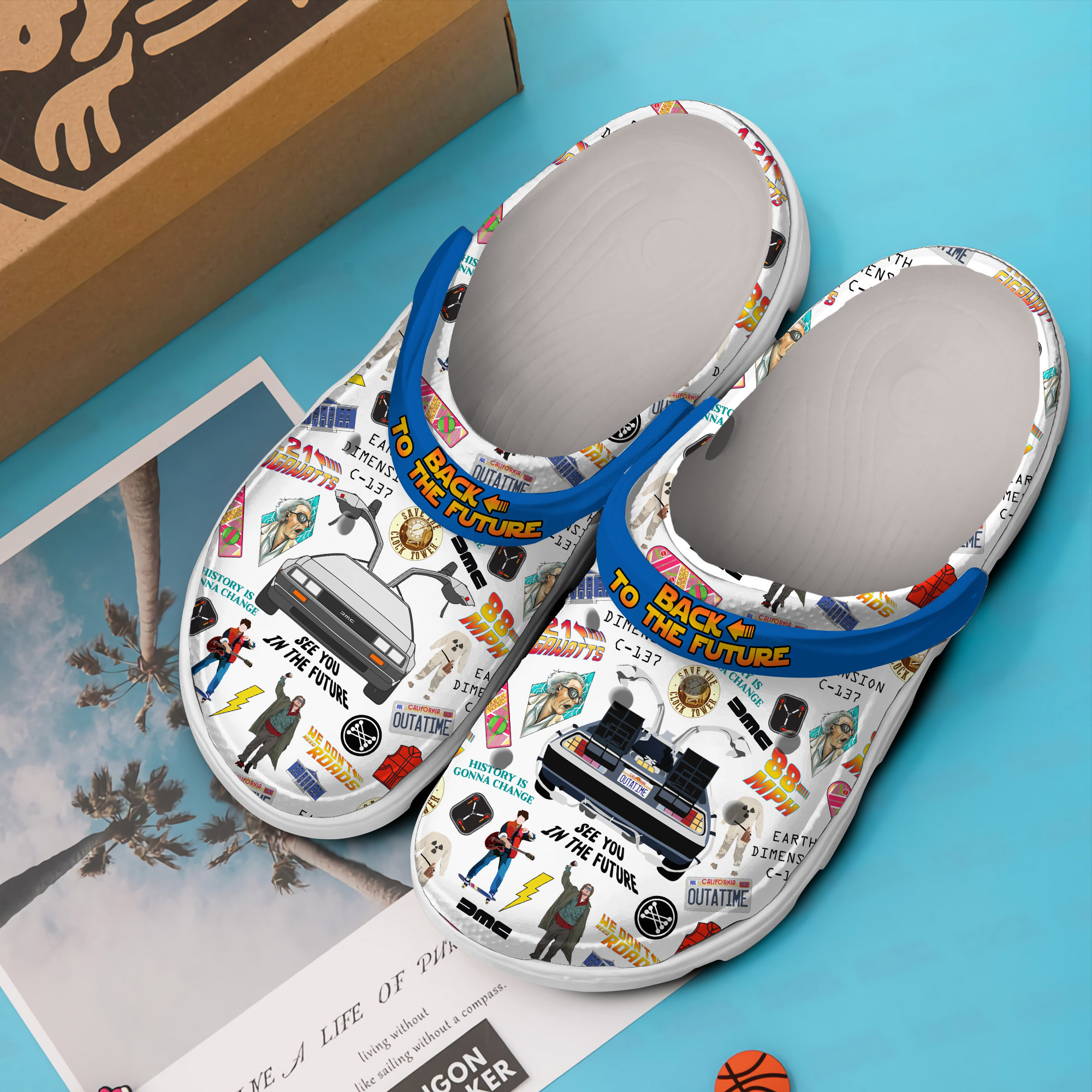 Merchidea Back To The Future Movie Crocs Crocband Clogs Shoes Comfortable For Men Women and Kids