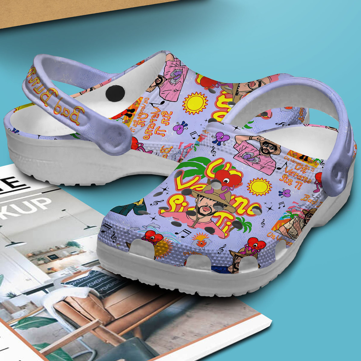 Merchidea Bad Bunny Music Crocs Crocband Clogs Shoes Comfortable For Men Women and Kids