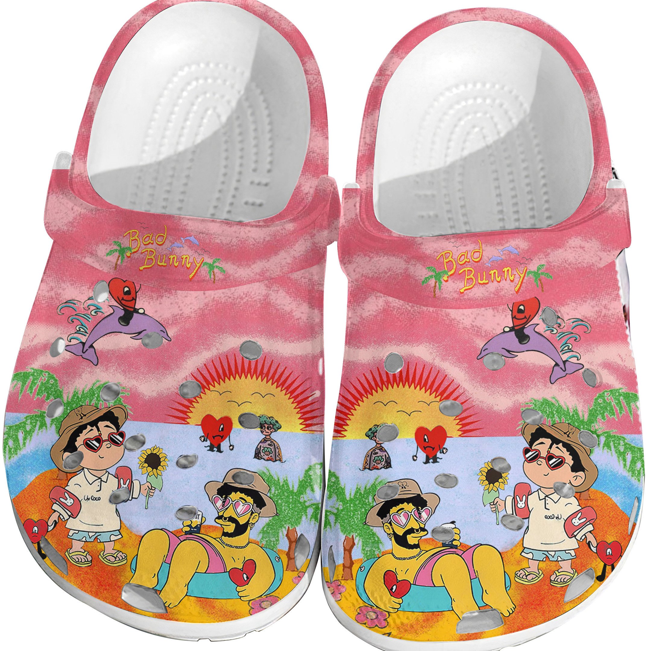 Merchidea Bad Bunny Music Crocs Crocband Clogs Shoes Comfortable For Men Women and Kids
