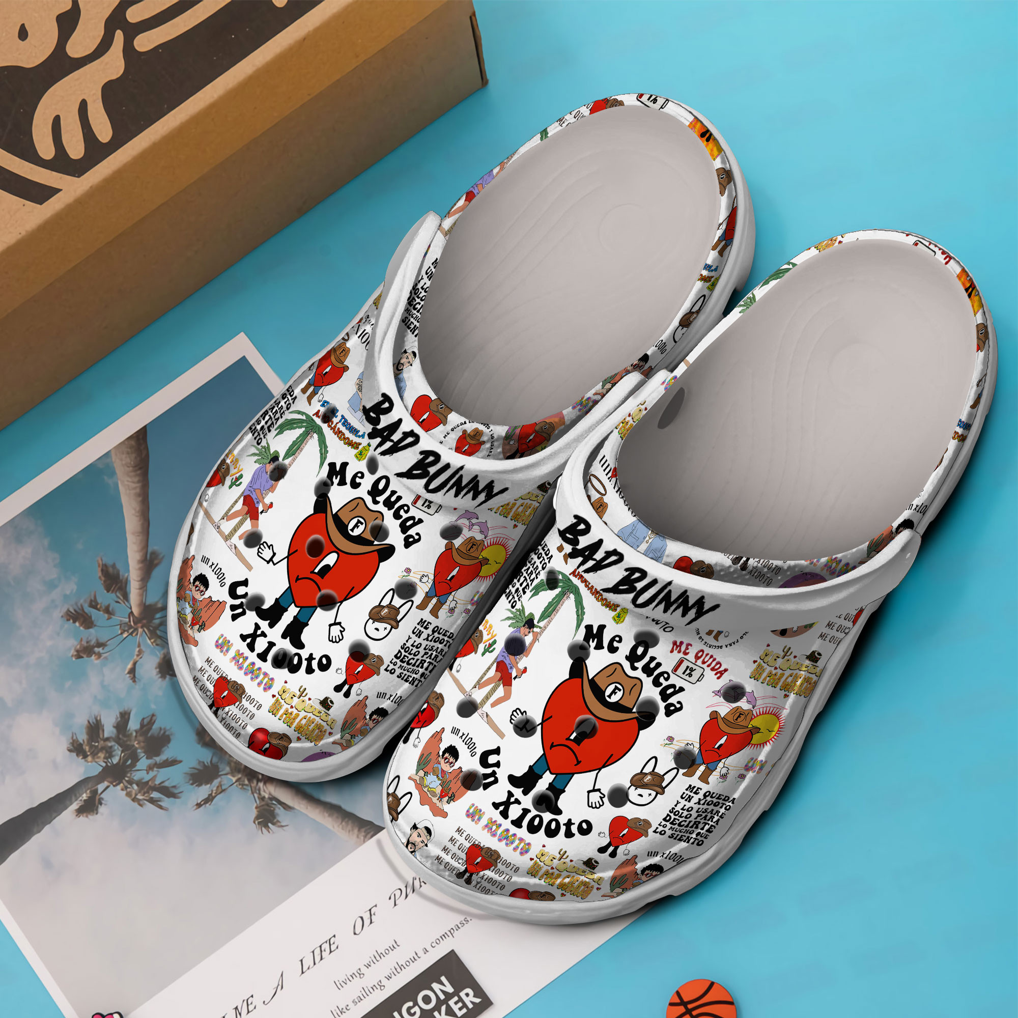 Merchidea Bad Bunny Music Crocs Crocband Clogs Shoes Comfortable For Men Women and Kids