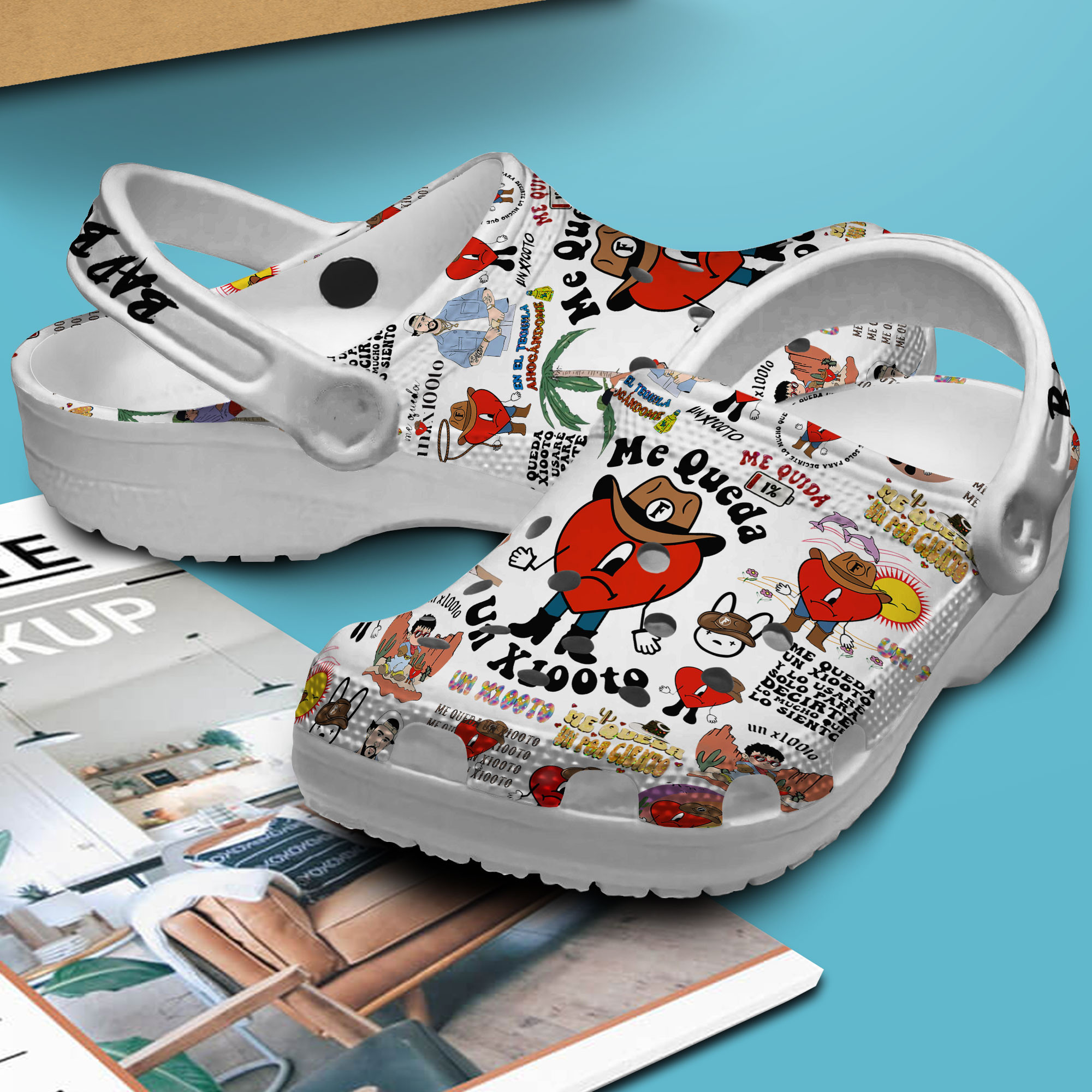 Merchidea Bad Bunny Music Crocs Crocband Clogs Shoes Comfortable For Men Women and Kids