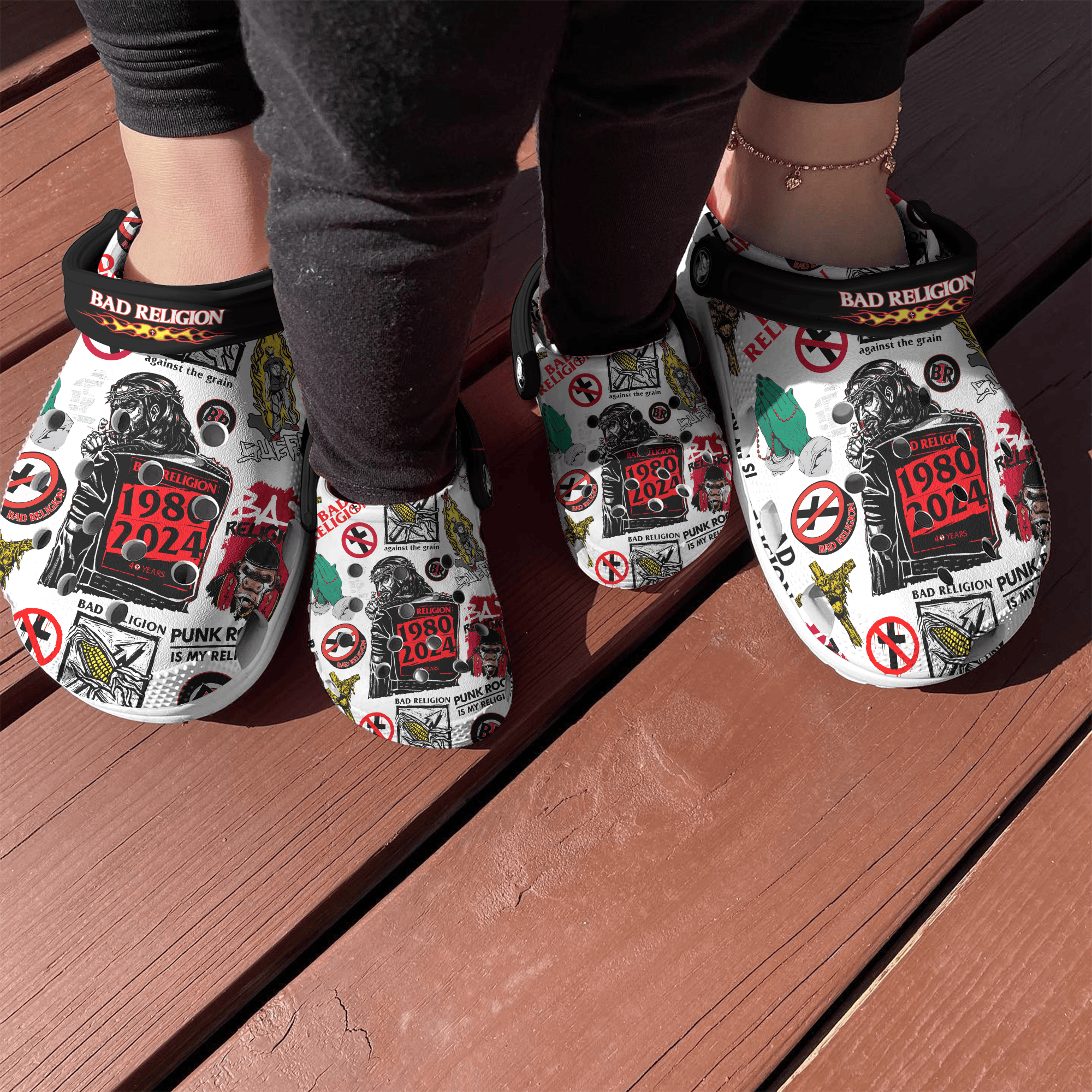 Merchidea Bad Religion Music Crocs Crocband Clogs Shoes Comfortable For Men Women and Kids