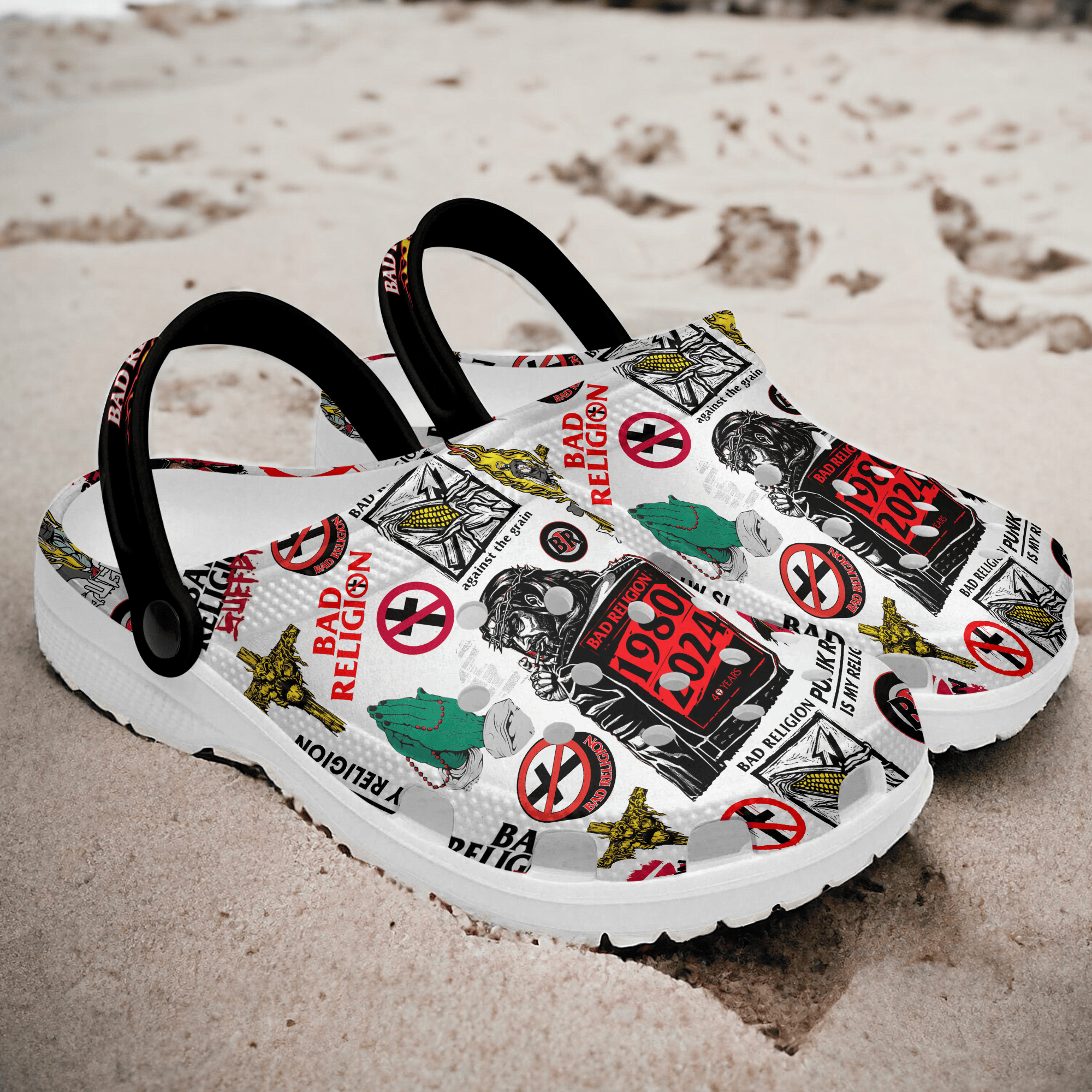 Merchidea Bad Religion Music Crocs Crocband Clogs Shoes Comfortable For Men Women and Kids