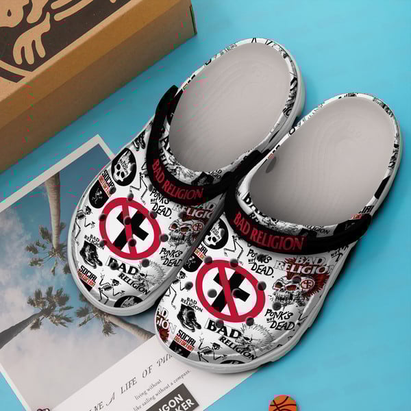 Merchidea Bad Religion Music Crocs Crocband Clogs Shoes Comfortable For Men Women and Kids