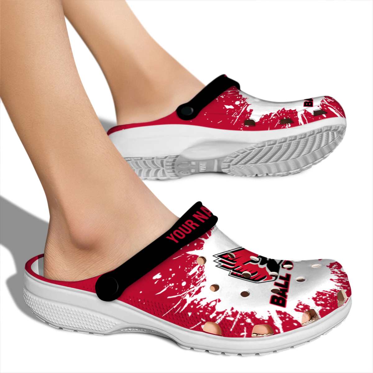 Merchidea Ball State Cardinals NCAA Sport Crocs Crocband Clogs Shoes Comfortable For Men Women and Kids