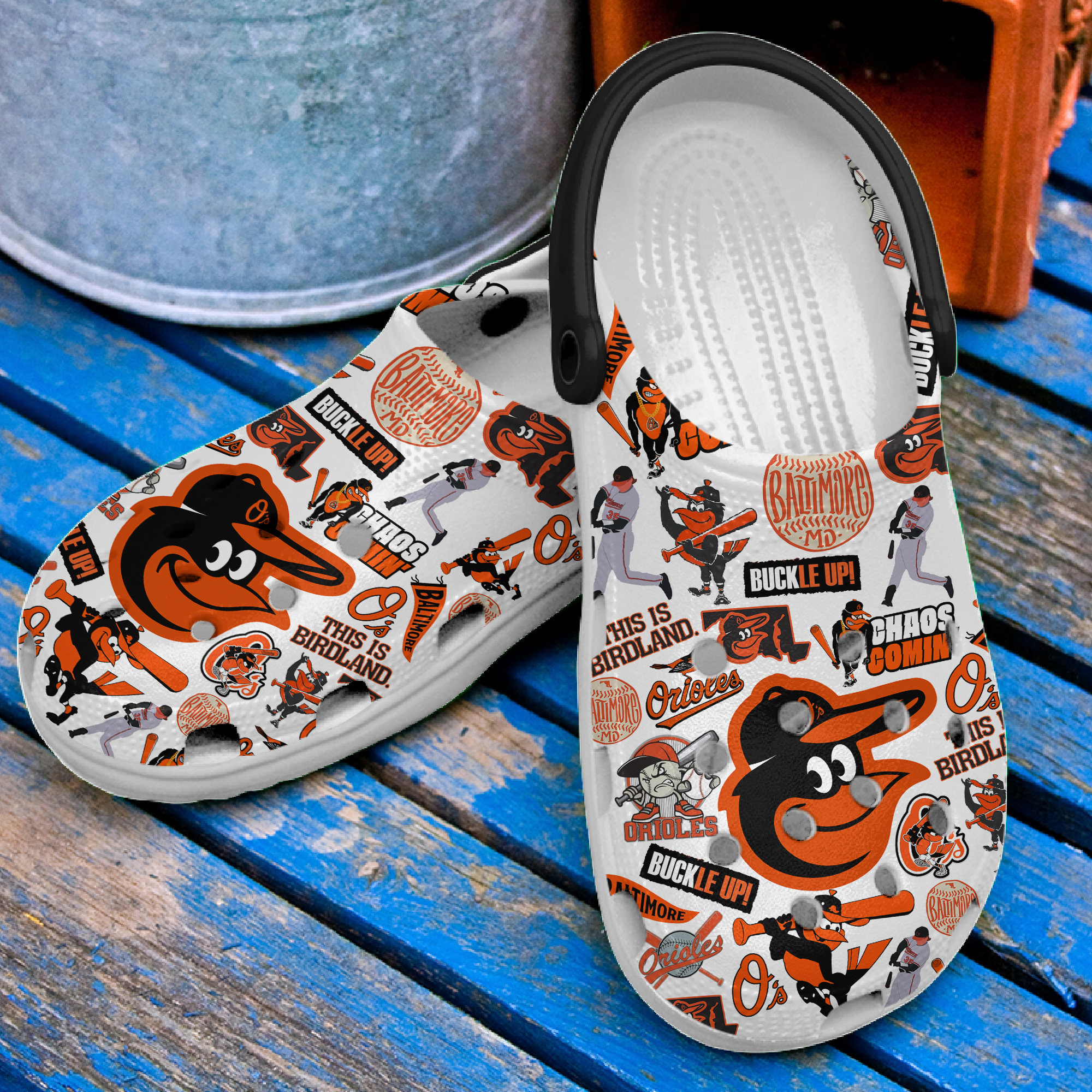 Merchidea Baltimore Orioles MLB Sport Crocs Crocband Clogs Shoes Comfortable For Men Women and Kids