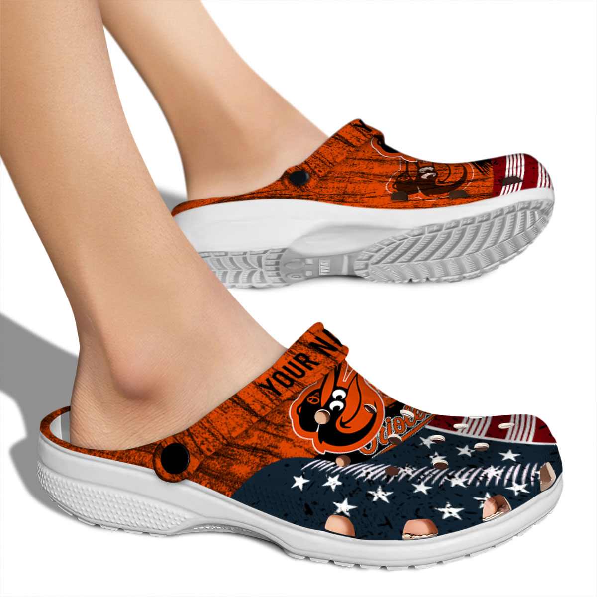 Merchidea Baltimore Orioles MLB Sport Crocs Crocband Clogs Shoes Comfortable For Men Women and Kids